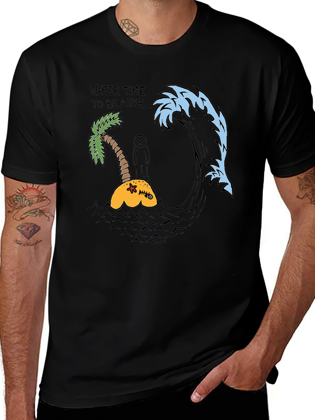 Humorous Water Time Graphic Tee