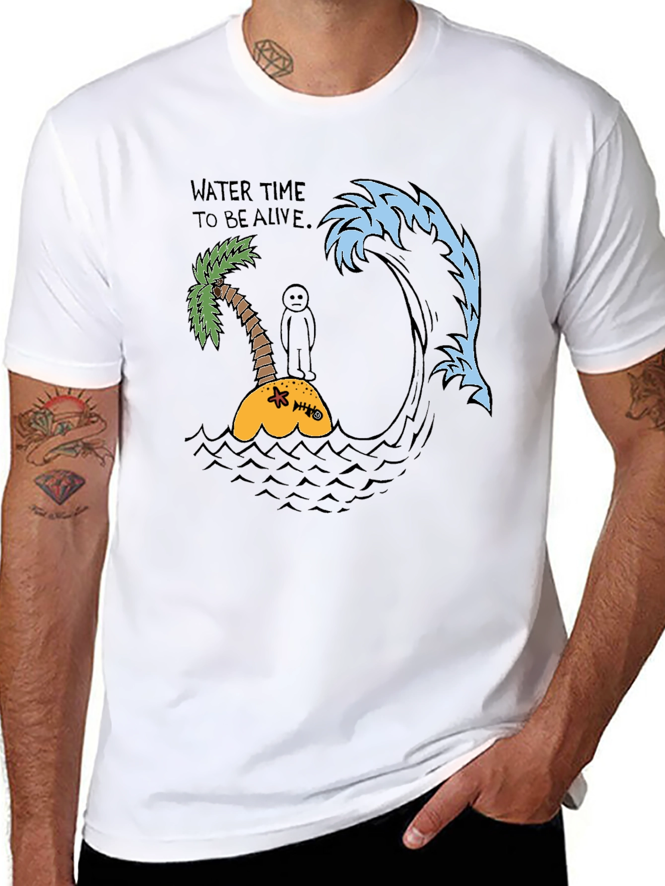 Humorous Water Time Graphic Tee