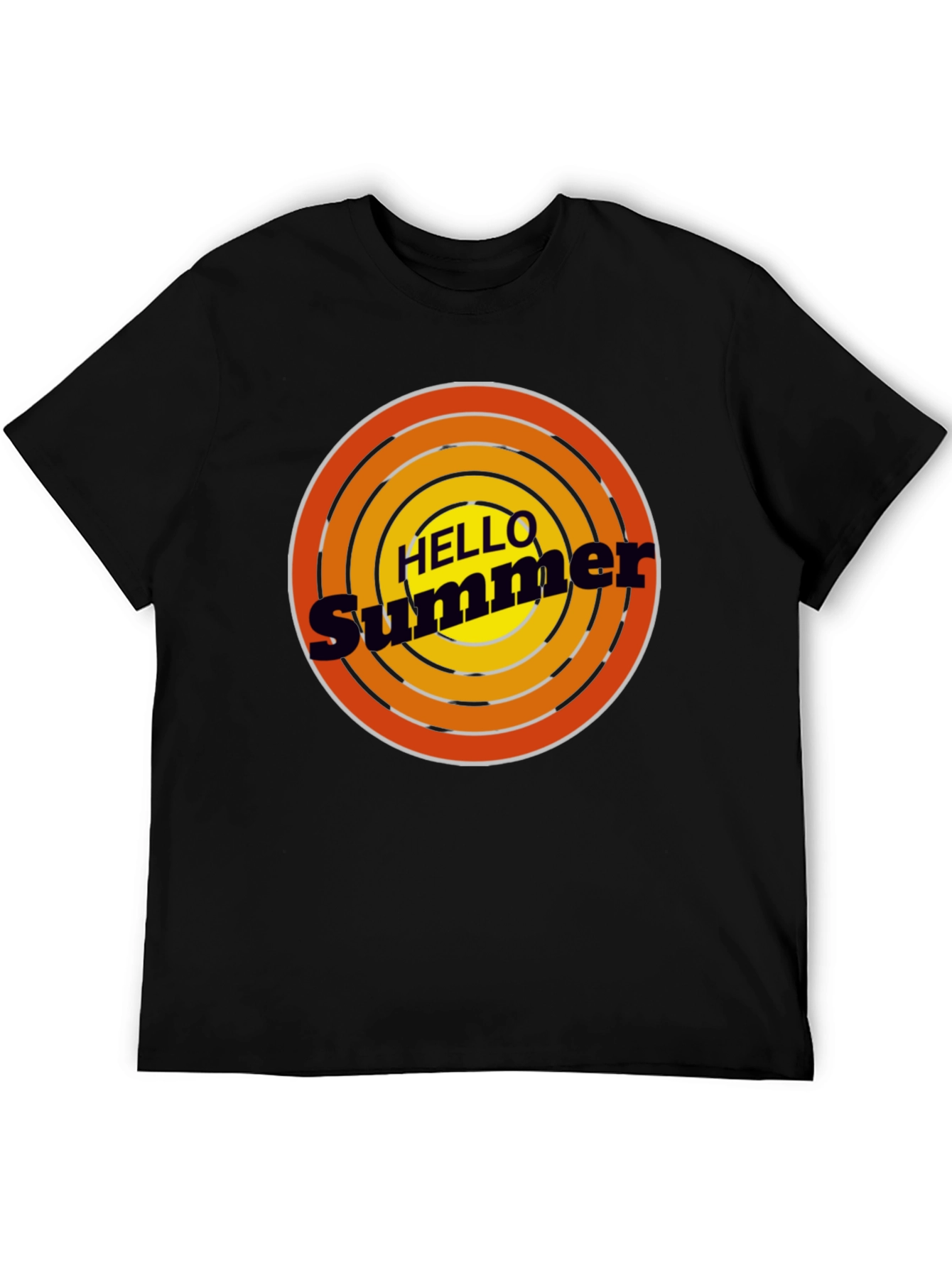 Hello Summer Black Graphic T-Shirt