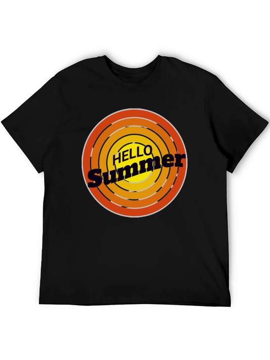 Hello Summer Black Graphic T-Shirt