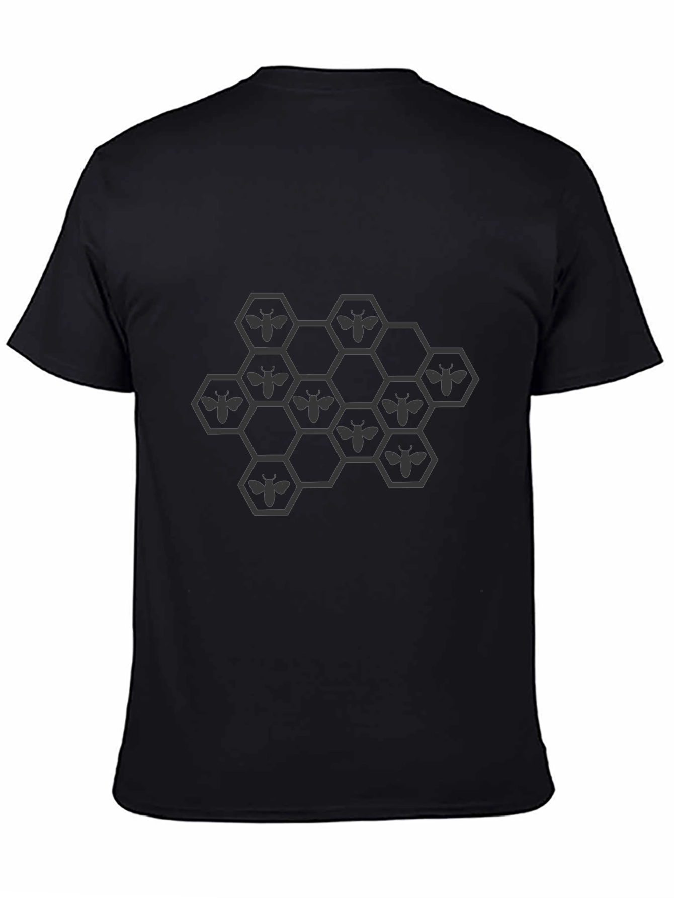 Honeycomb Bee Graphic T-Shirt - Black