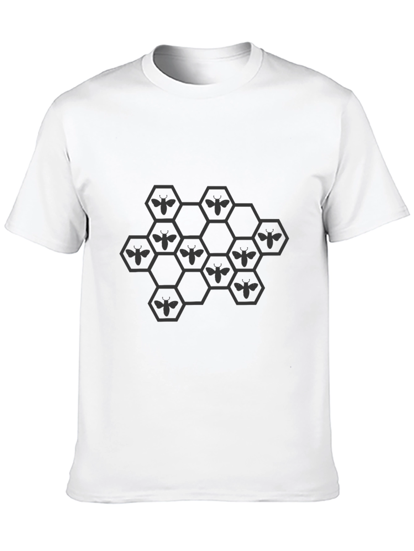 Honeycomb Bee Graphic T-Shirt - Black