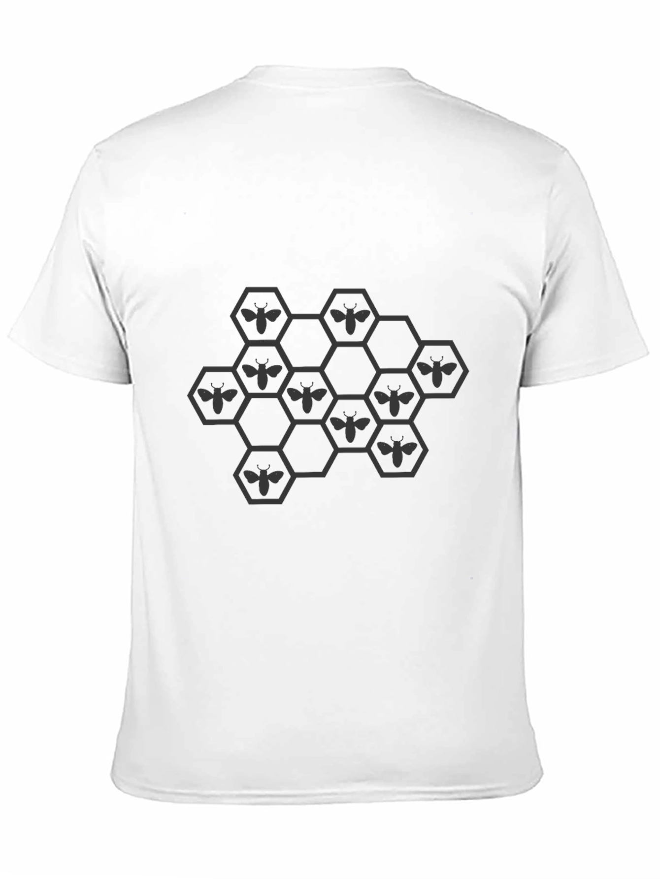 Honeycomb Bee Graphic T-Shirt - Black