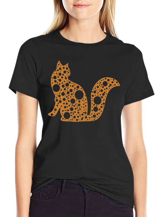 Abstract Cat T-Shirt - Black
