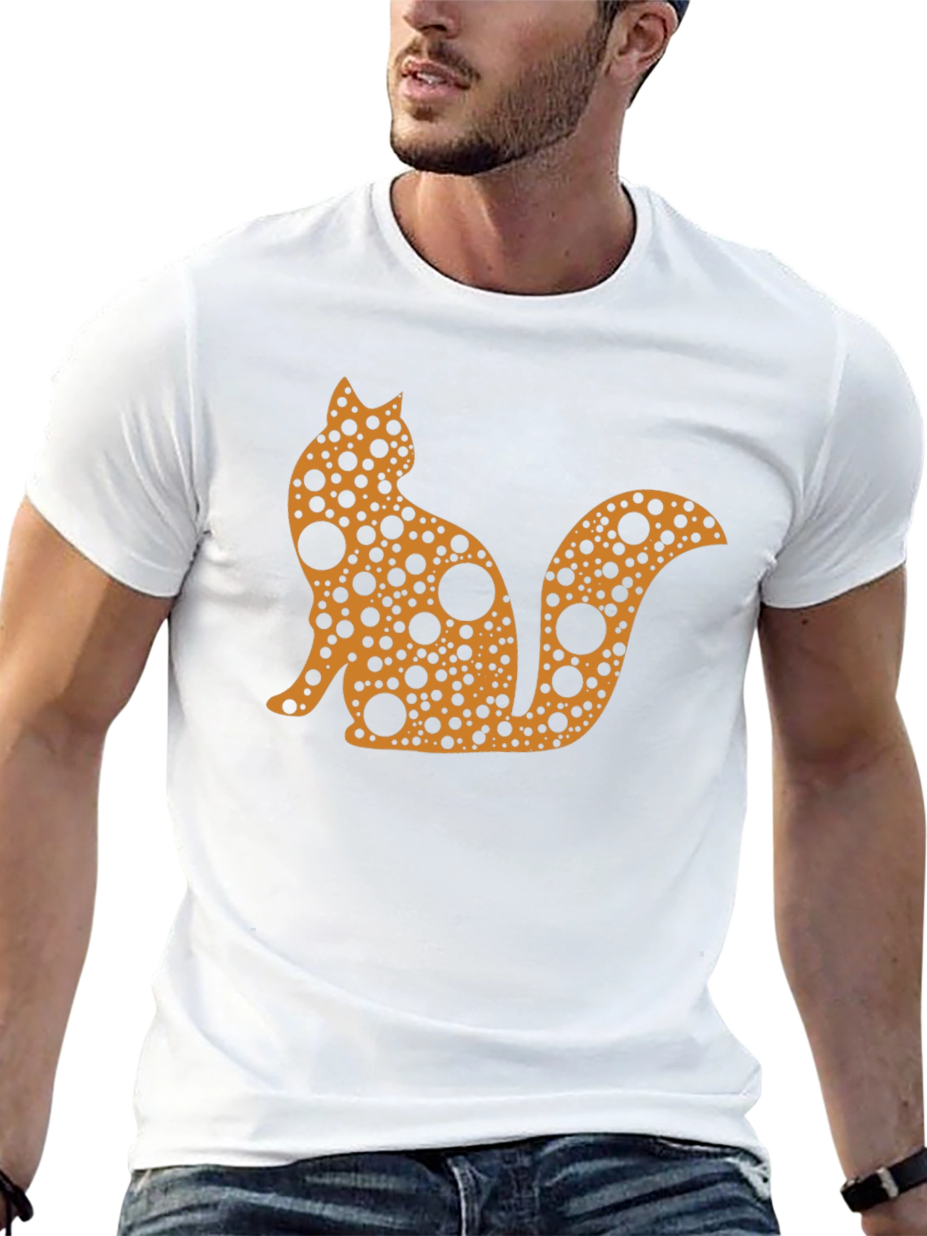 Abstract Cat T-Shirt - Black
