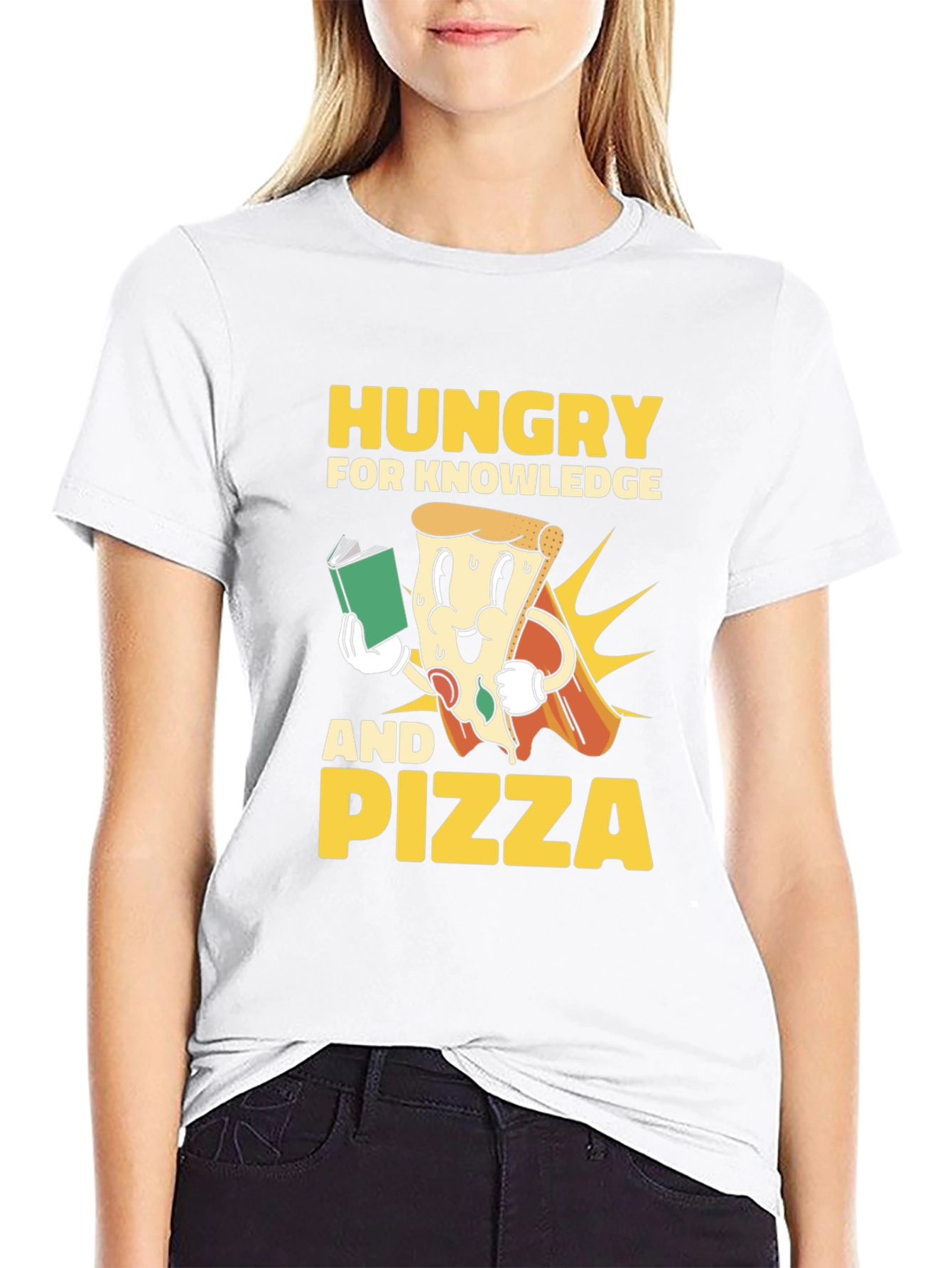 Hungry for Knowledge and Pizza T-Shirt