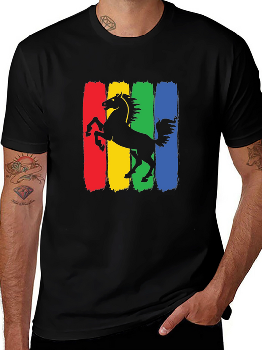 Horse Graphic Tee - Colorful Stallion Design