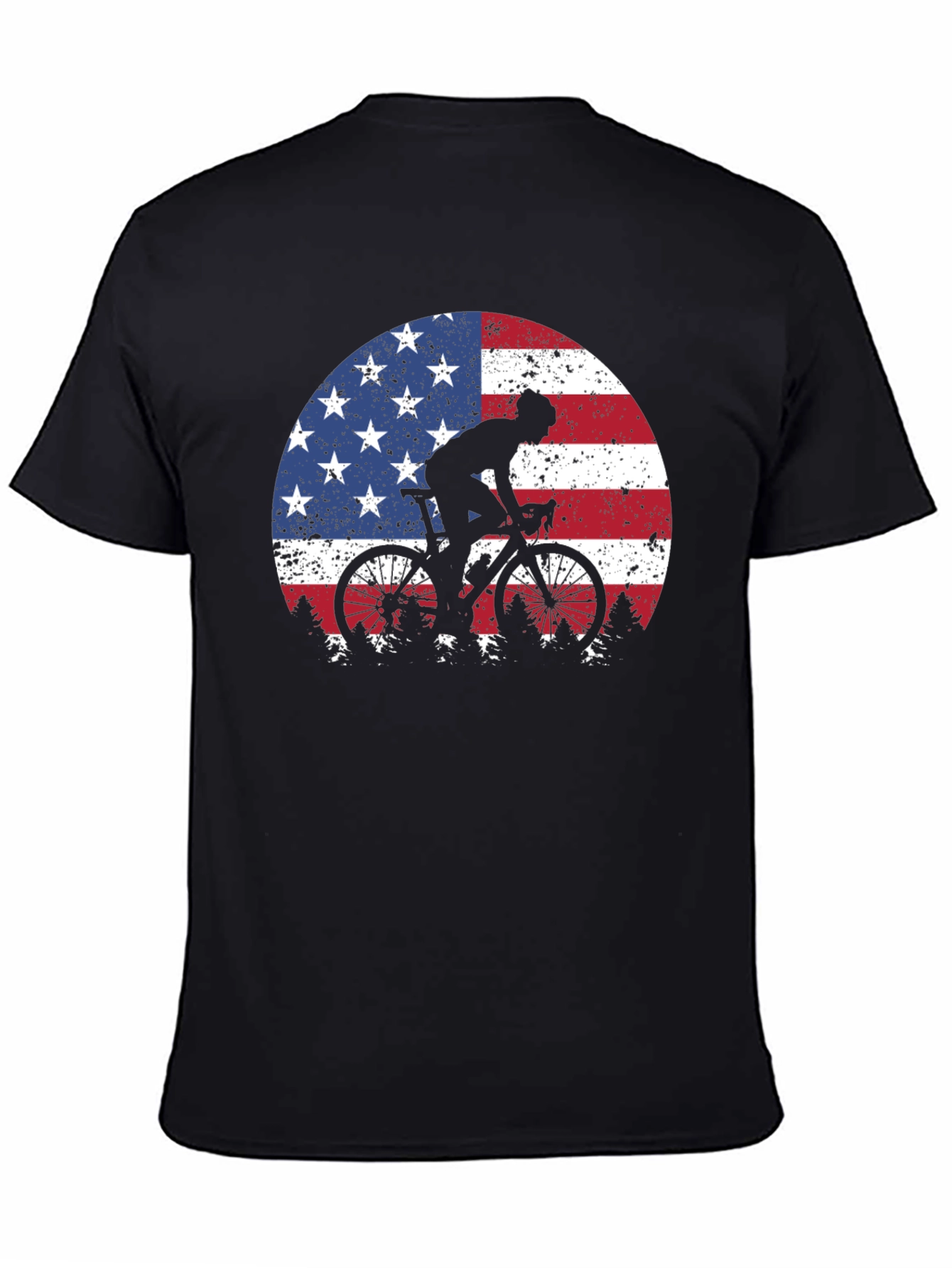 American Flag Cyclist Graphic Tee