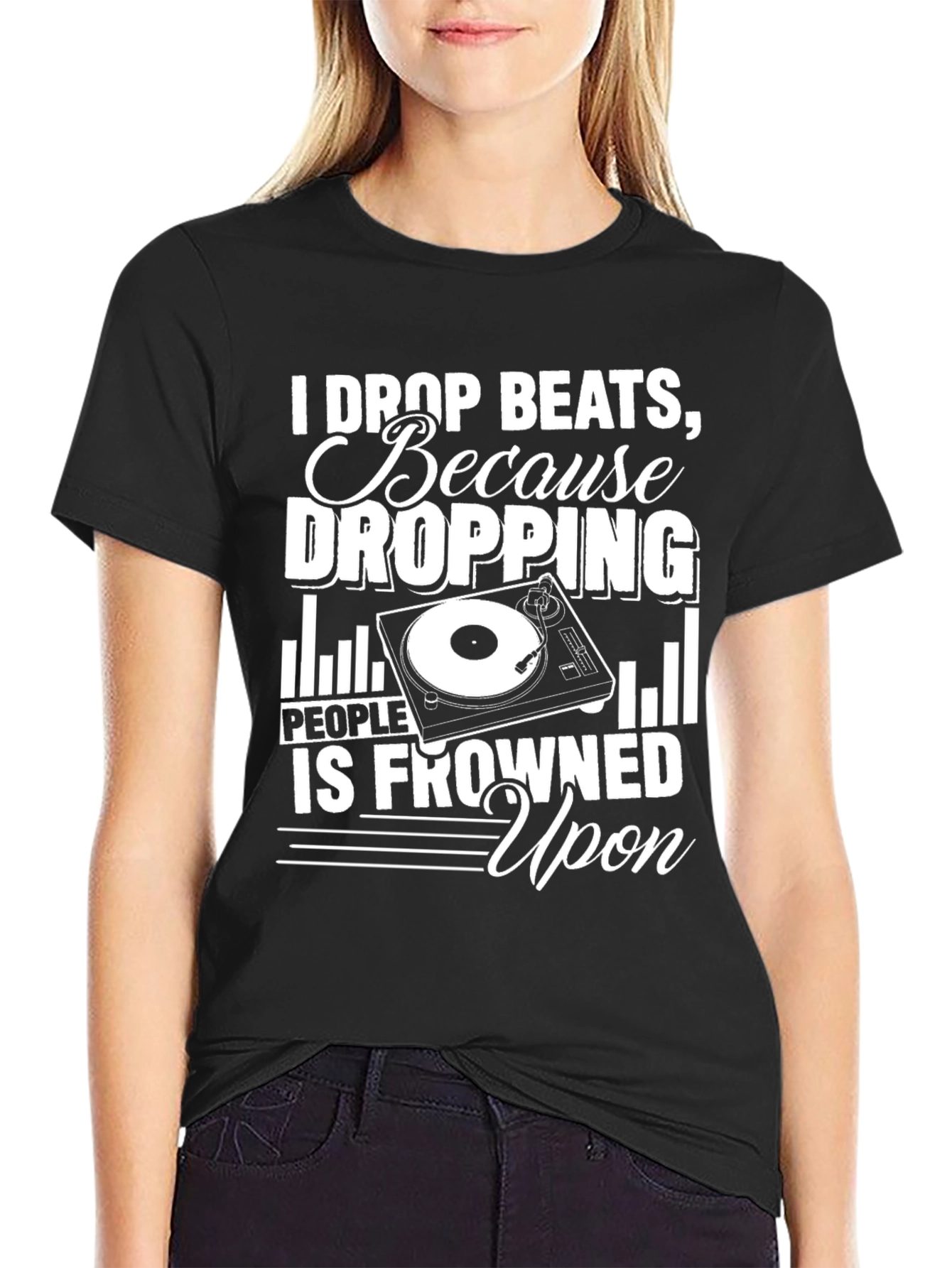 I Drop Beats Funny DJ Black T-Shirt