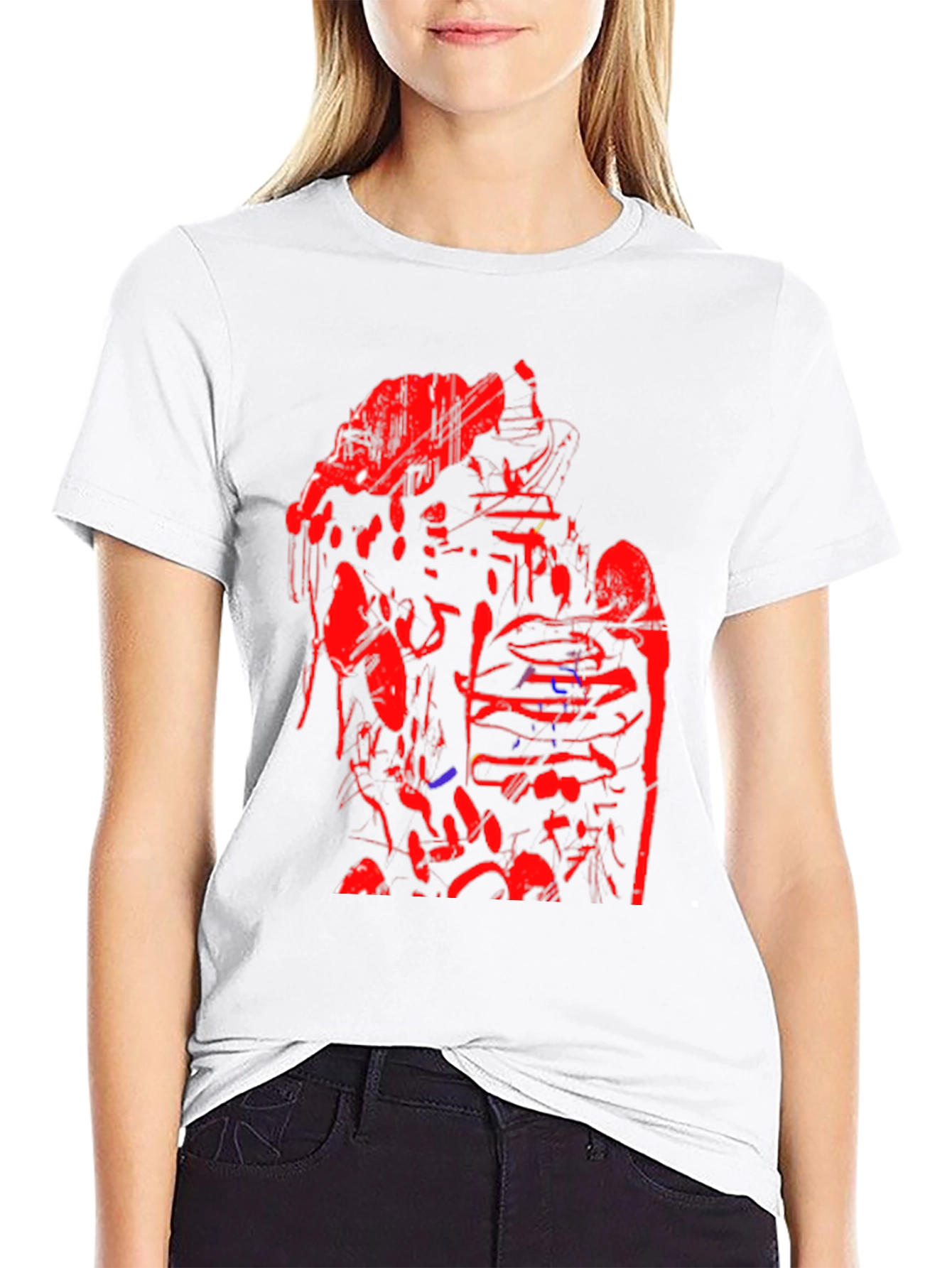 Abstract Red & Black Graphic Tee