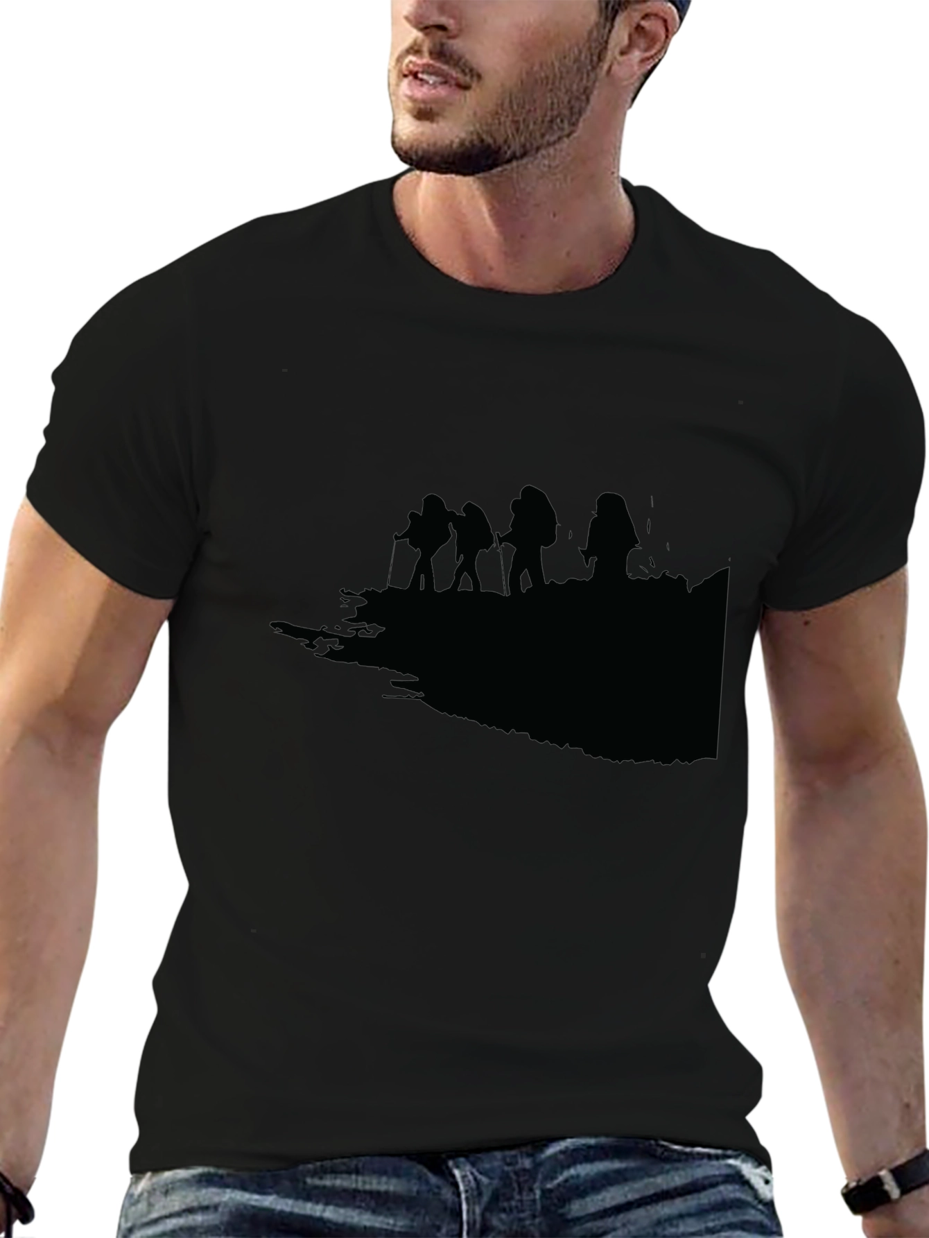 Hiking Silhouette Graphic Tee - Black