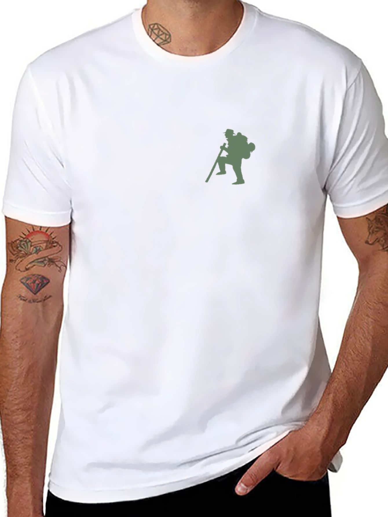Hiking Man Graphic T-Shirt - Black