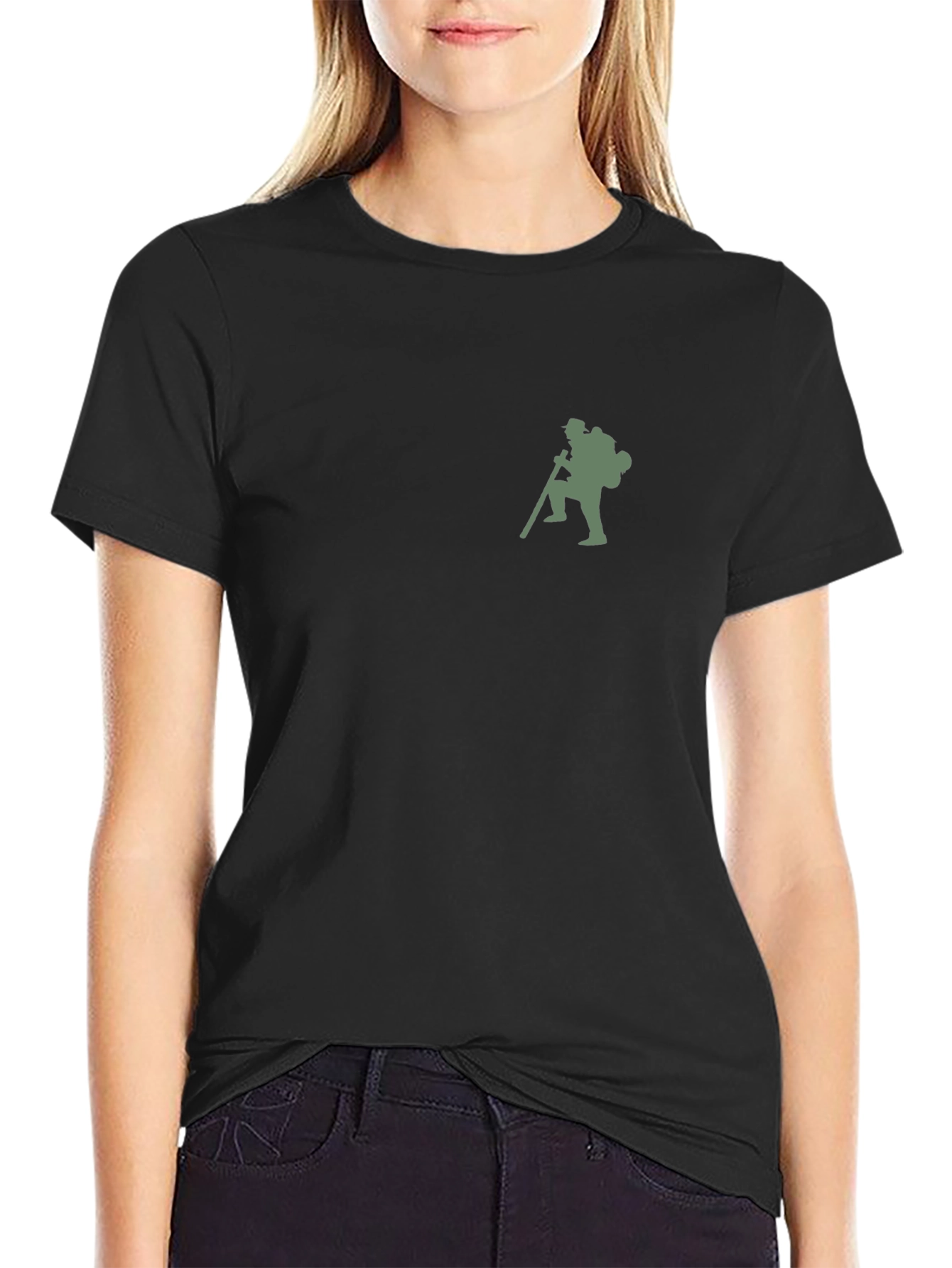 Hiking Man Graphic T-Shirt - Black