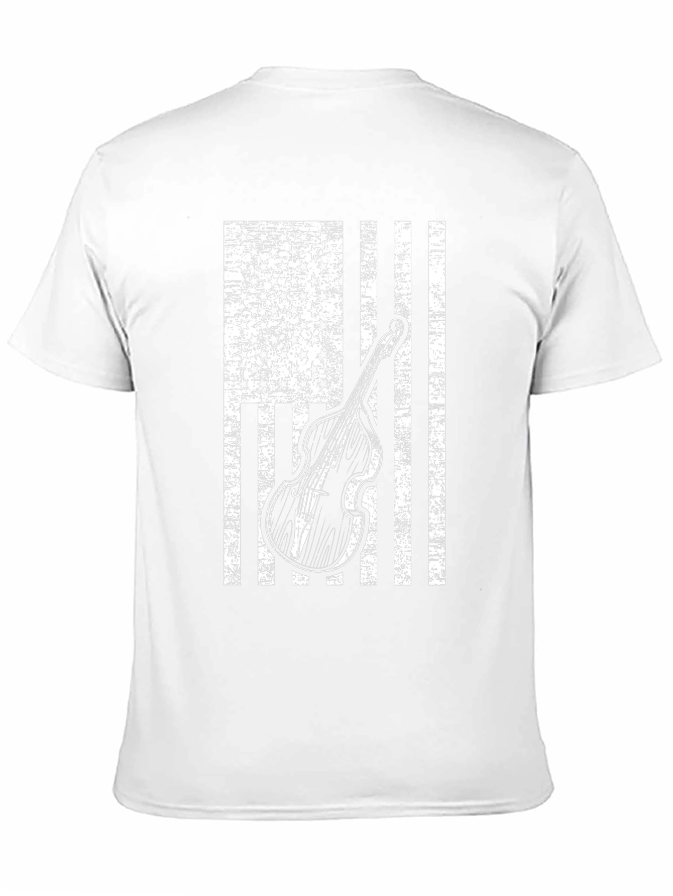Americana Bass Guitar Distressed Flag T-Shirt