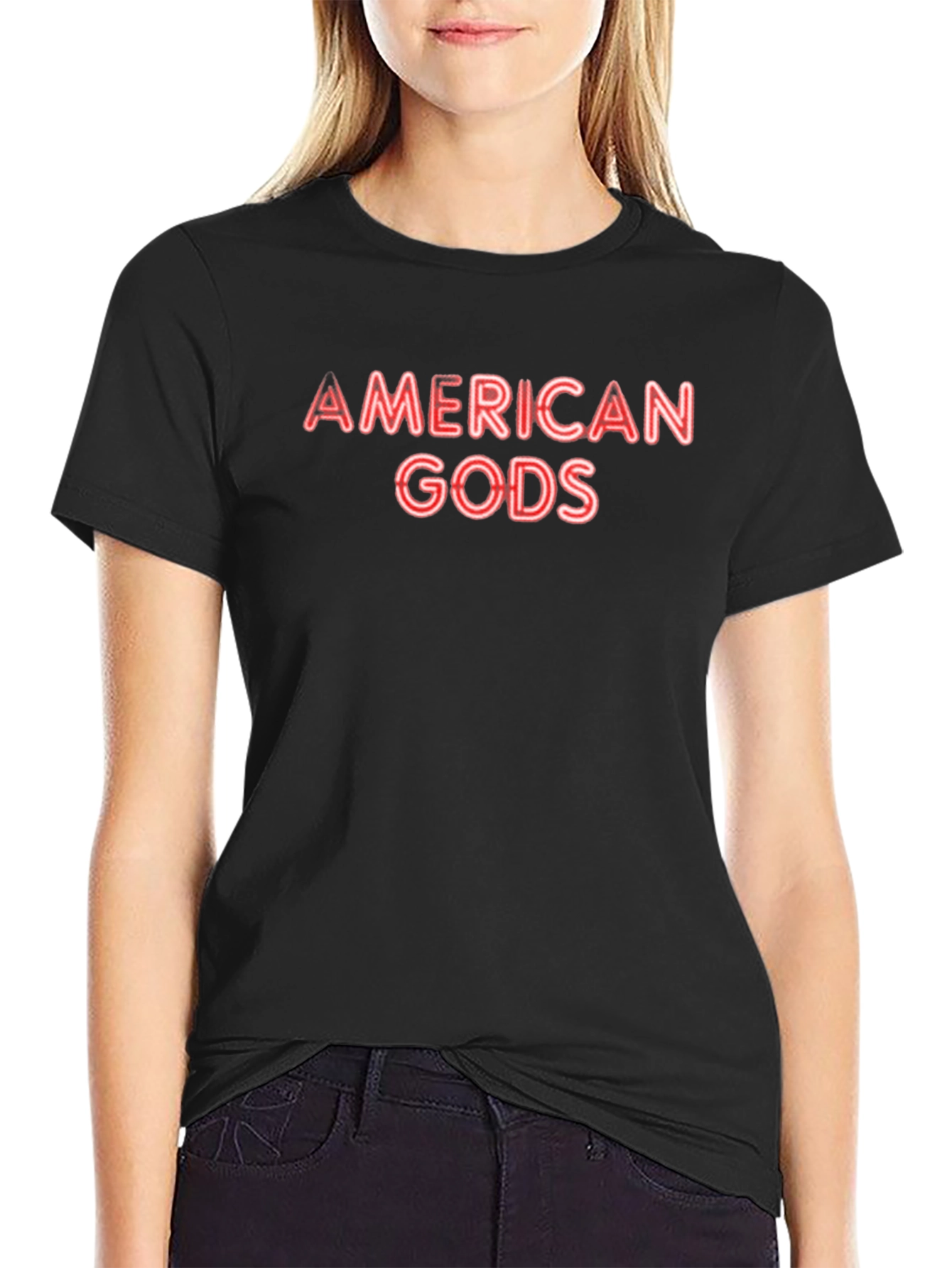 American Gods Neon Graphic Tee - Black