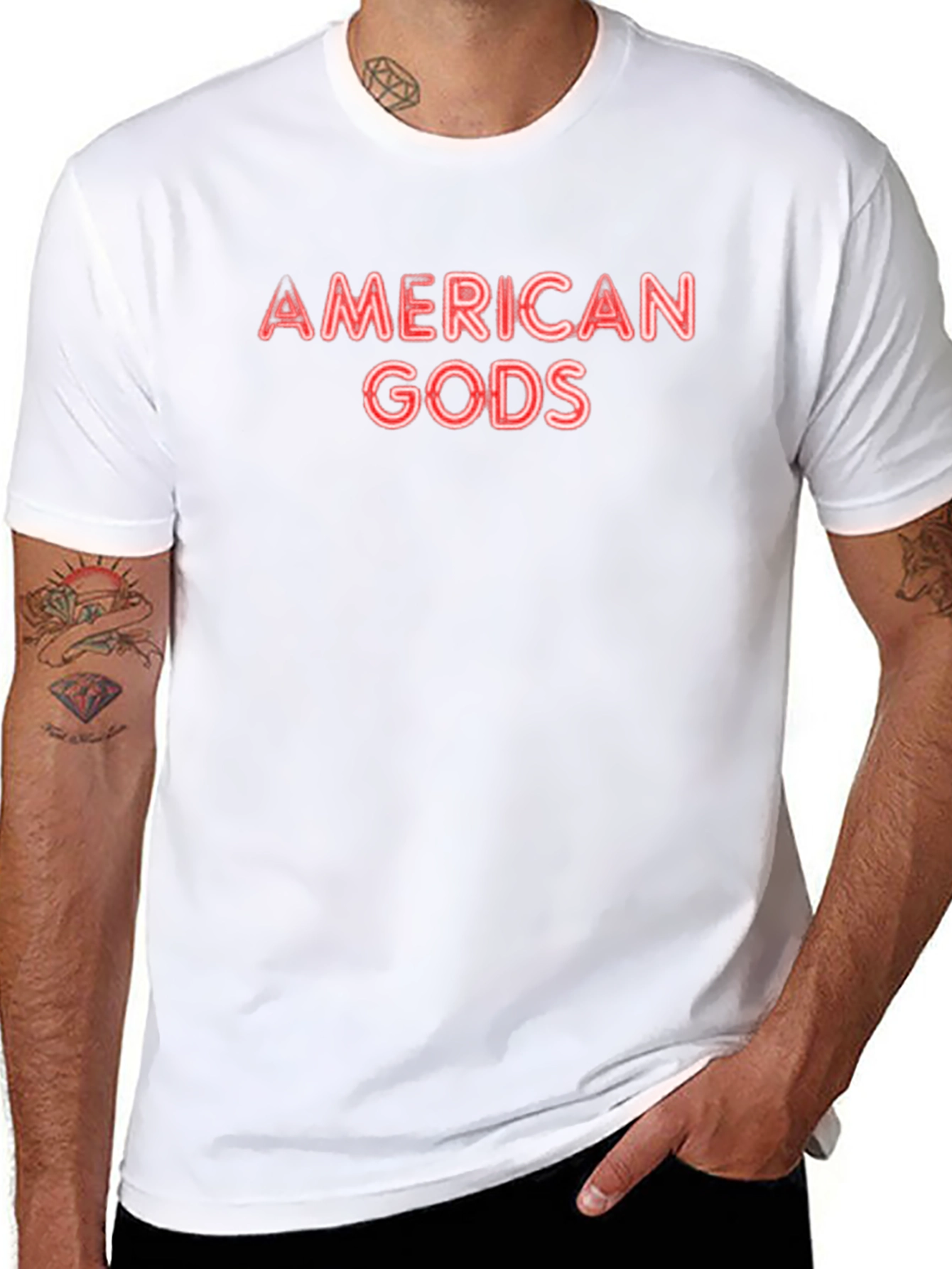 American Gods Neon Graphic Tee - Black