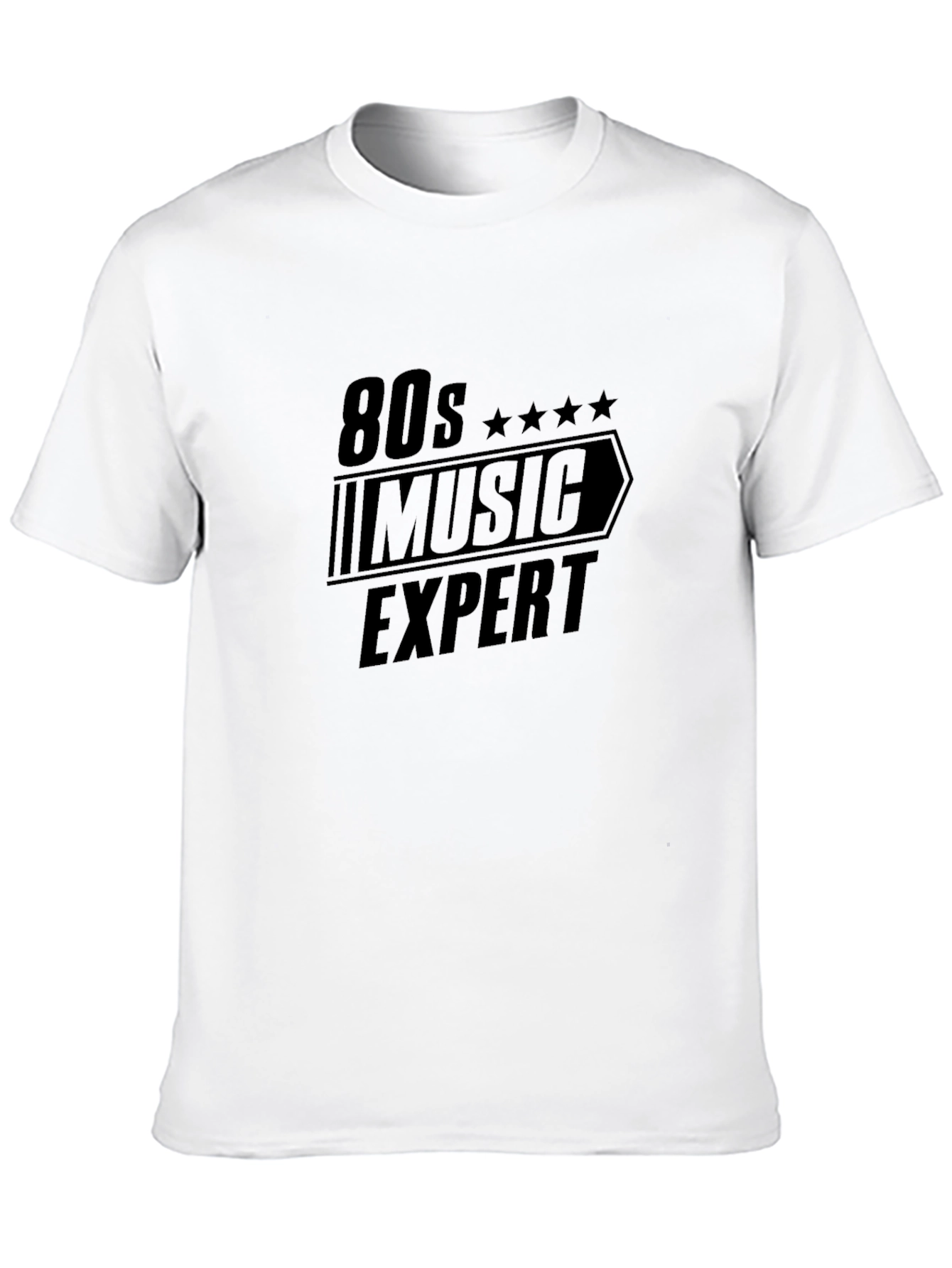 80s Music Expert Black Graphic Tee