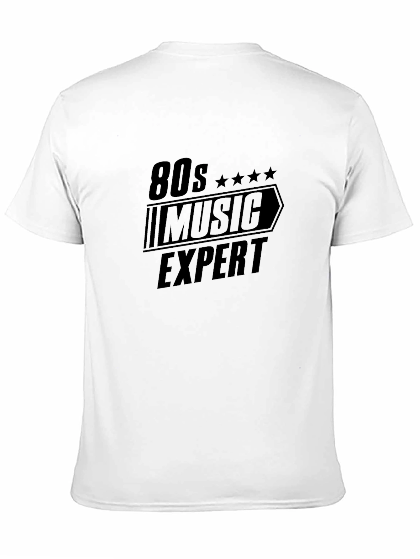 80s Music Expert Black Graphic Tee