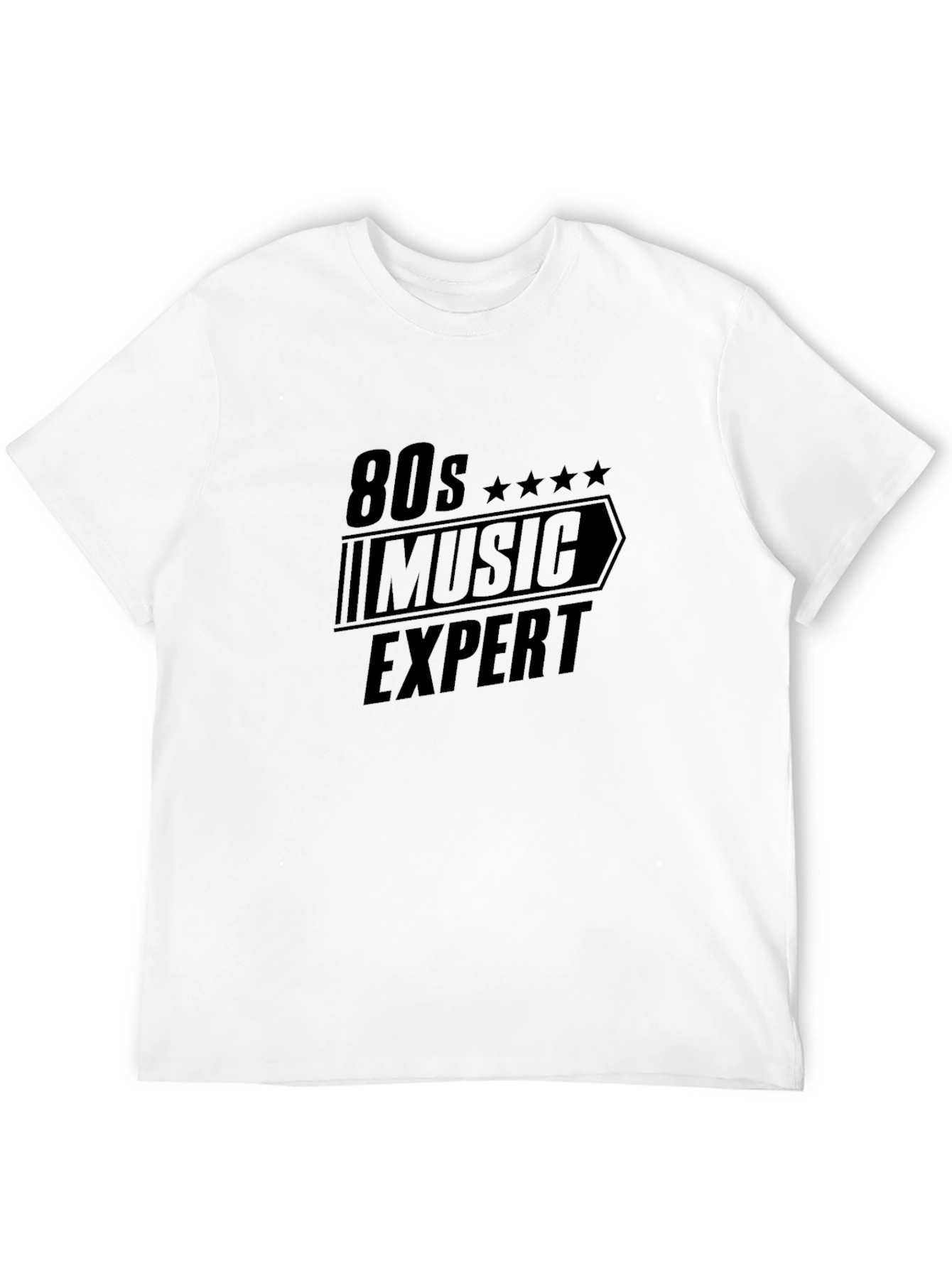 80s Music Expert Black Graphic Tee
