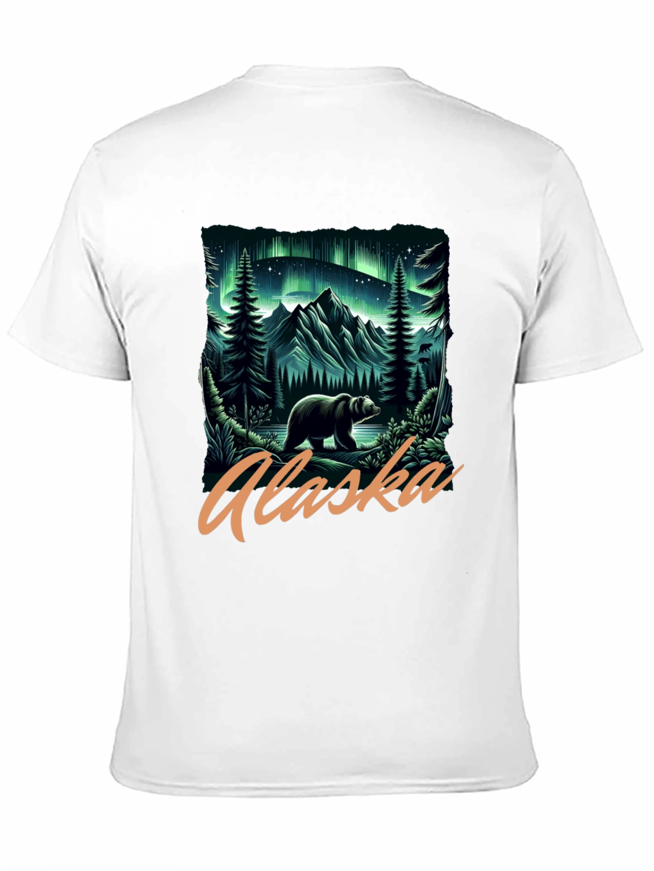 Alaska Bear Aurora Graphic T-Shirt
