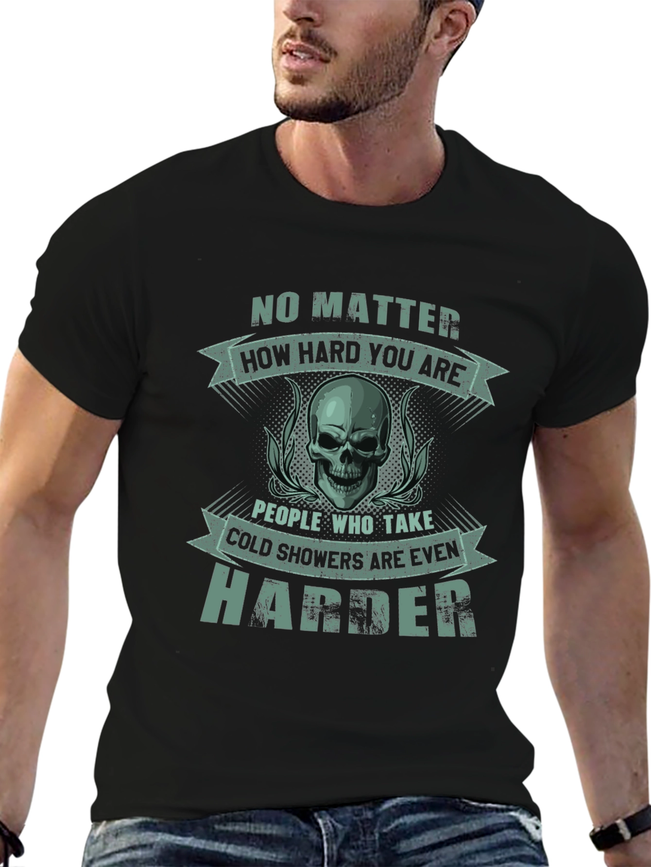 Harder Cold Shower Skull Graphic Tee