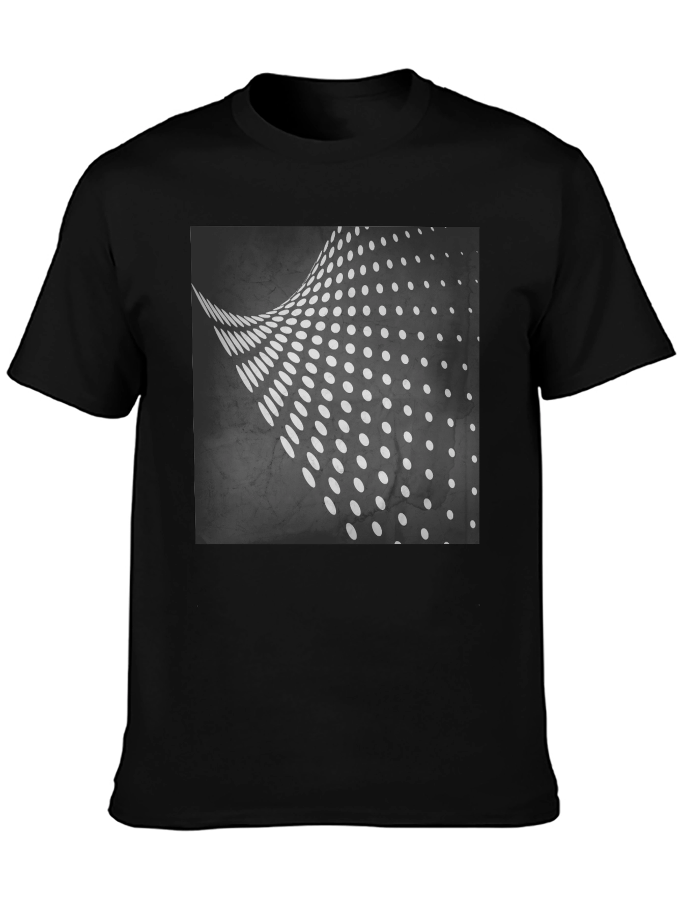 Abstract Dot Wave Black T-Shirt