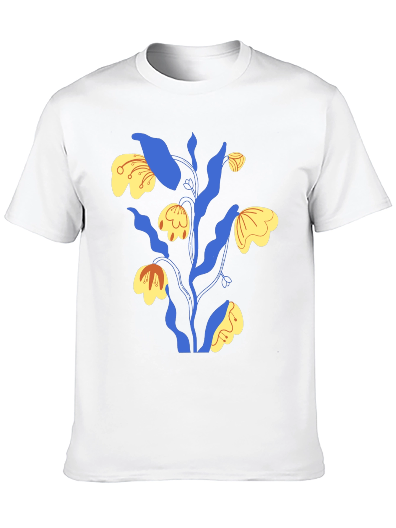 Abstract Floral Graphic Tee - Mens Black T-Shirt