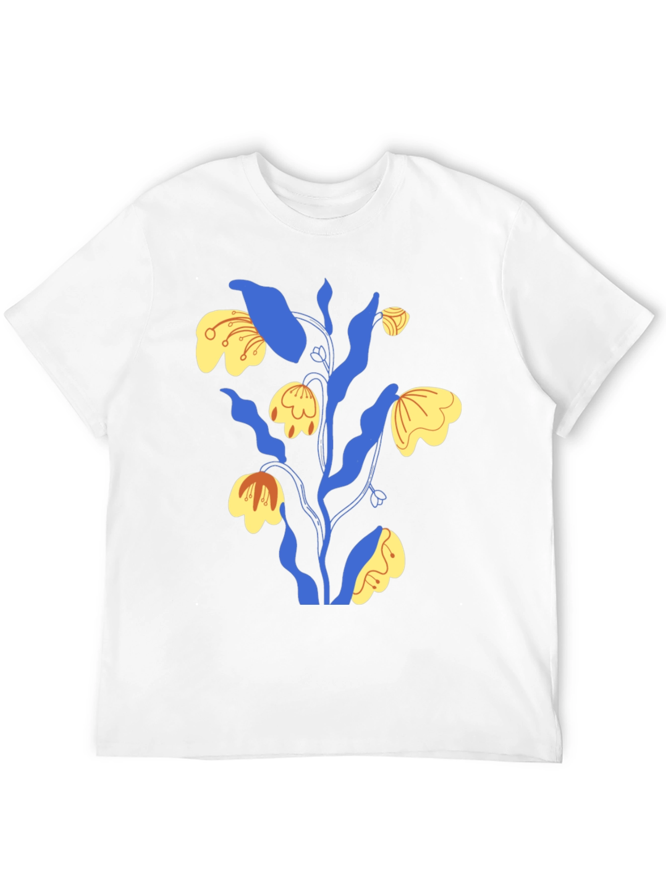 Abstract Floral Graphic Tee - Mens Black T-Shirt