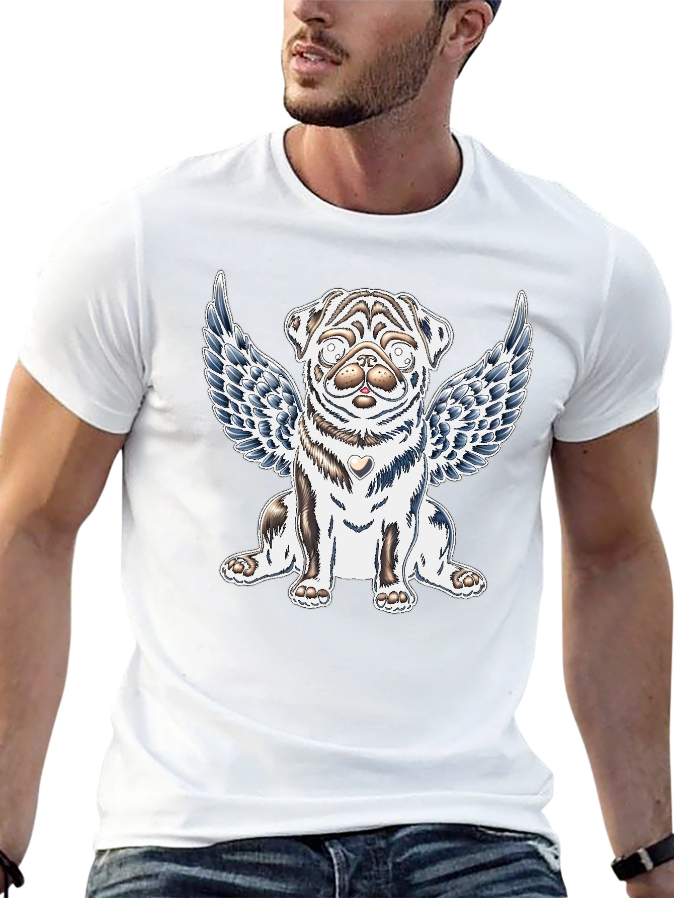 Angel Pug Graphic Tee - Comfort Fit