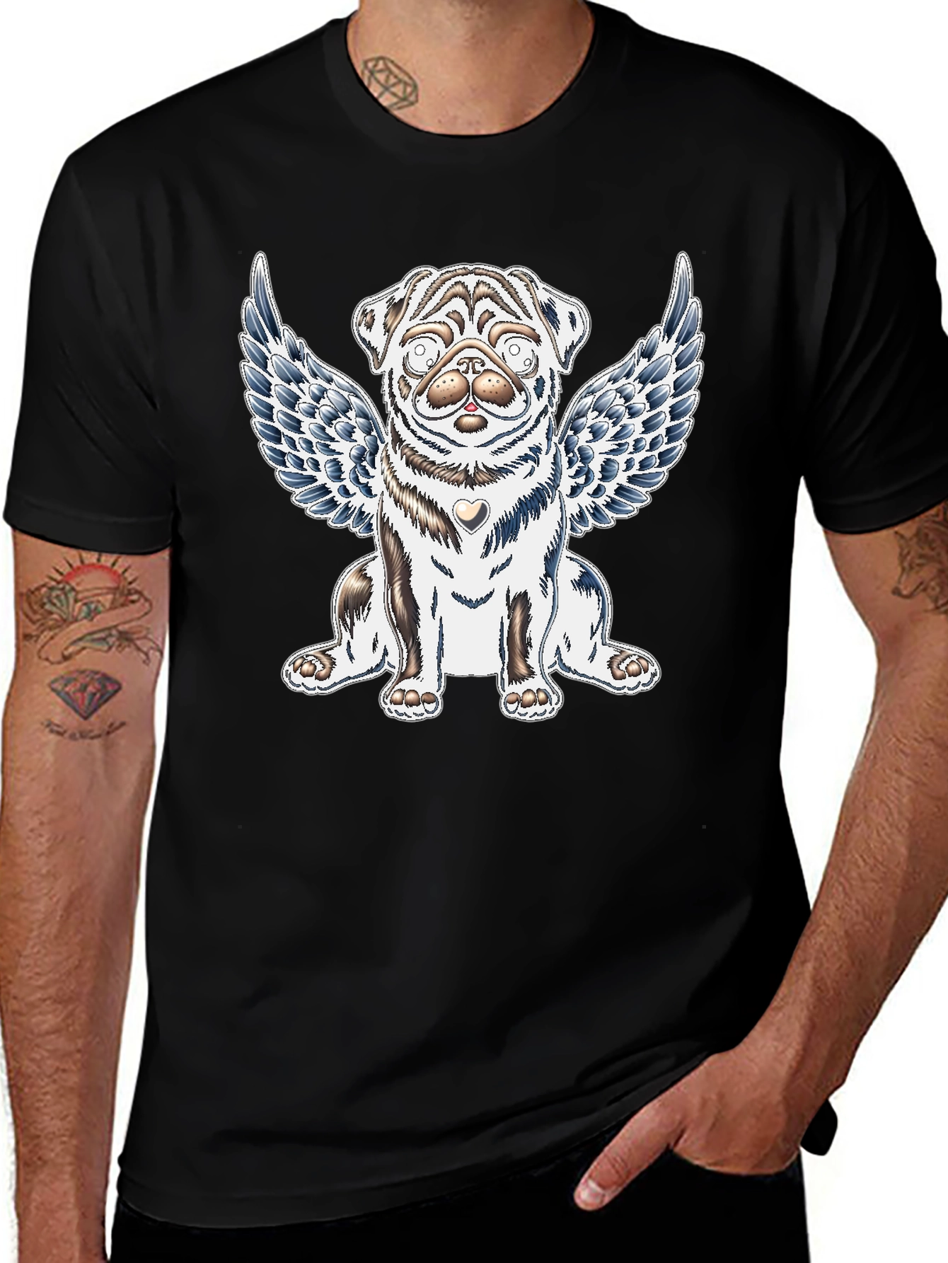 Angel Pug Graphic Tee - Comfort Fit