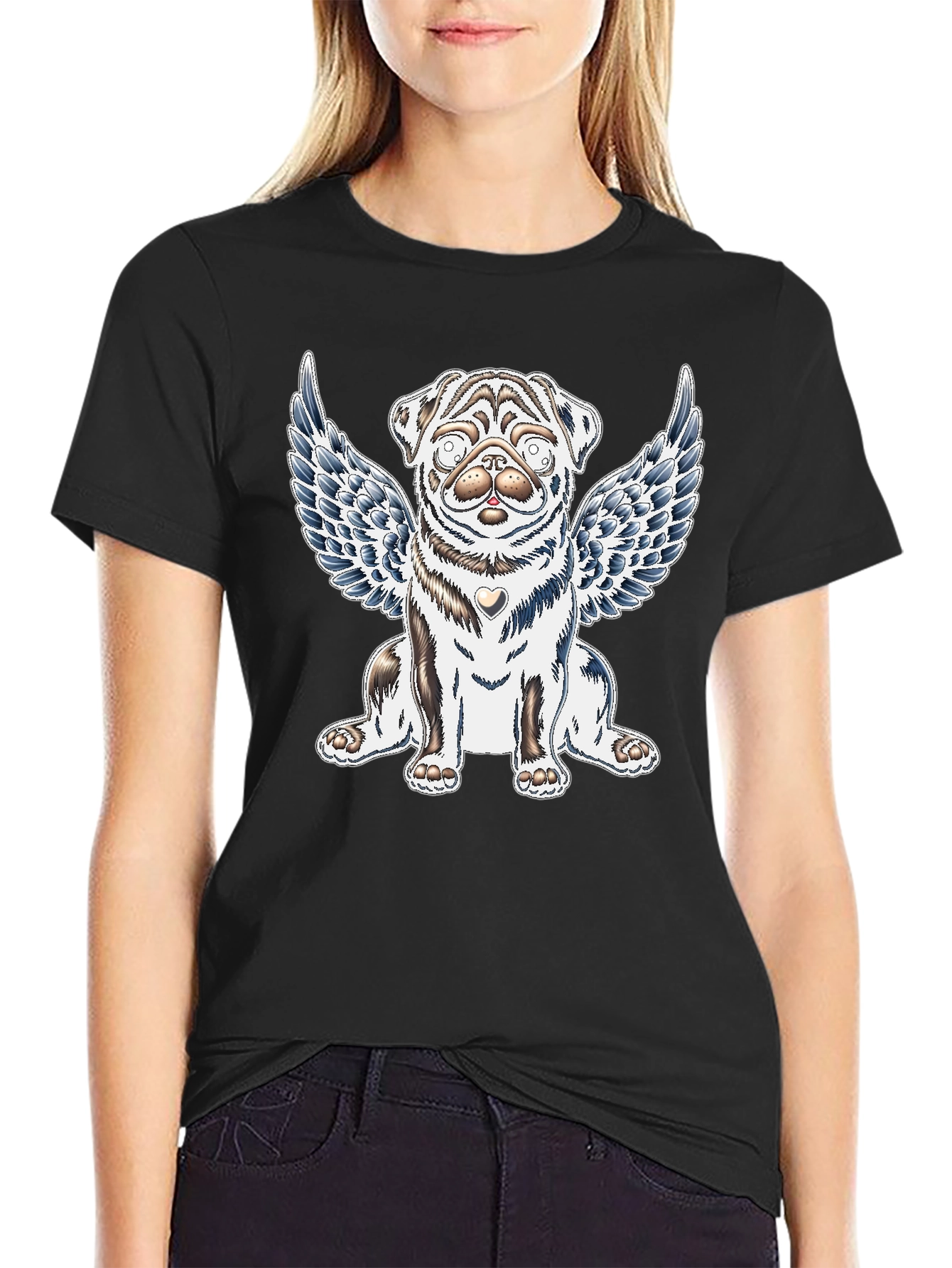Angel Pug Graphic Tee - Comfort Fit