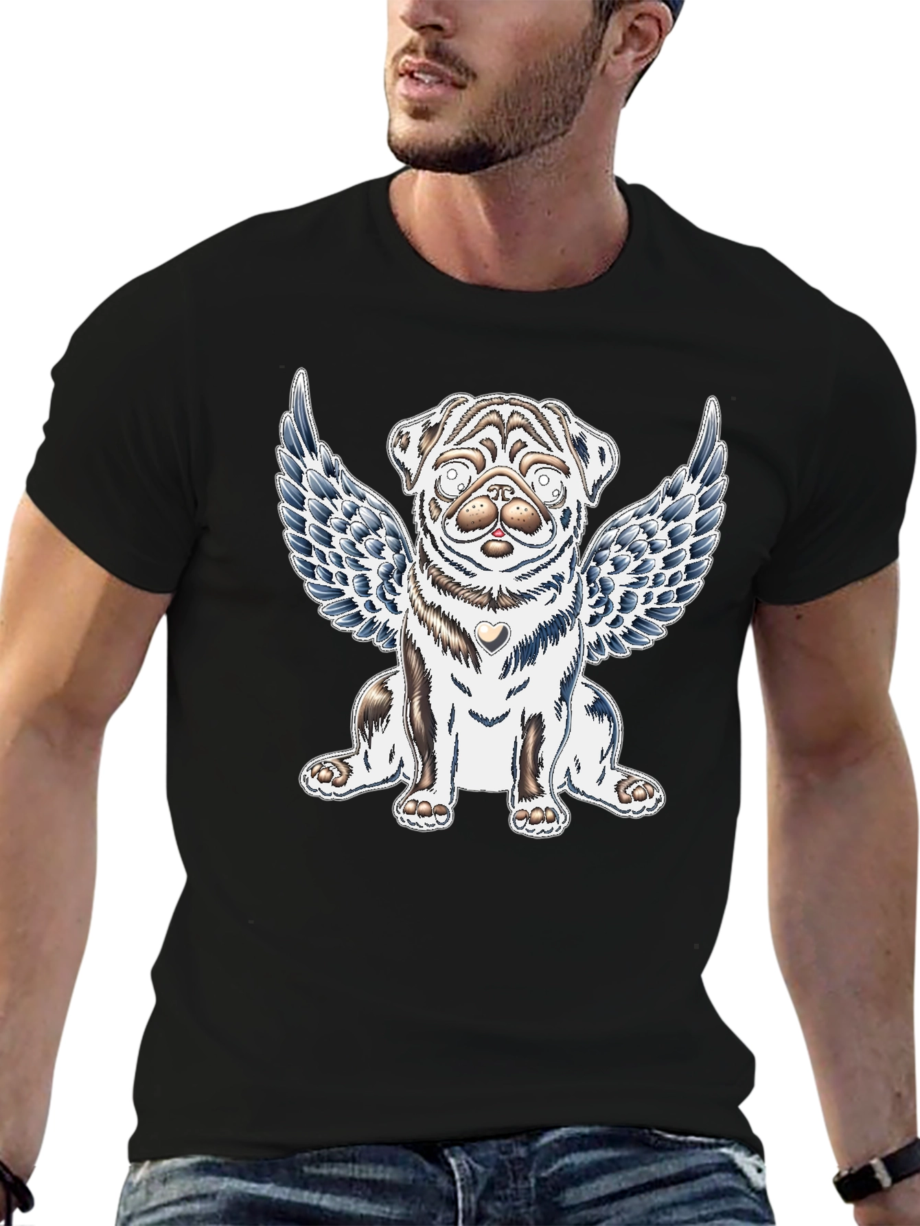 Angel Pug Graphic Tee - Comfort Fit