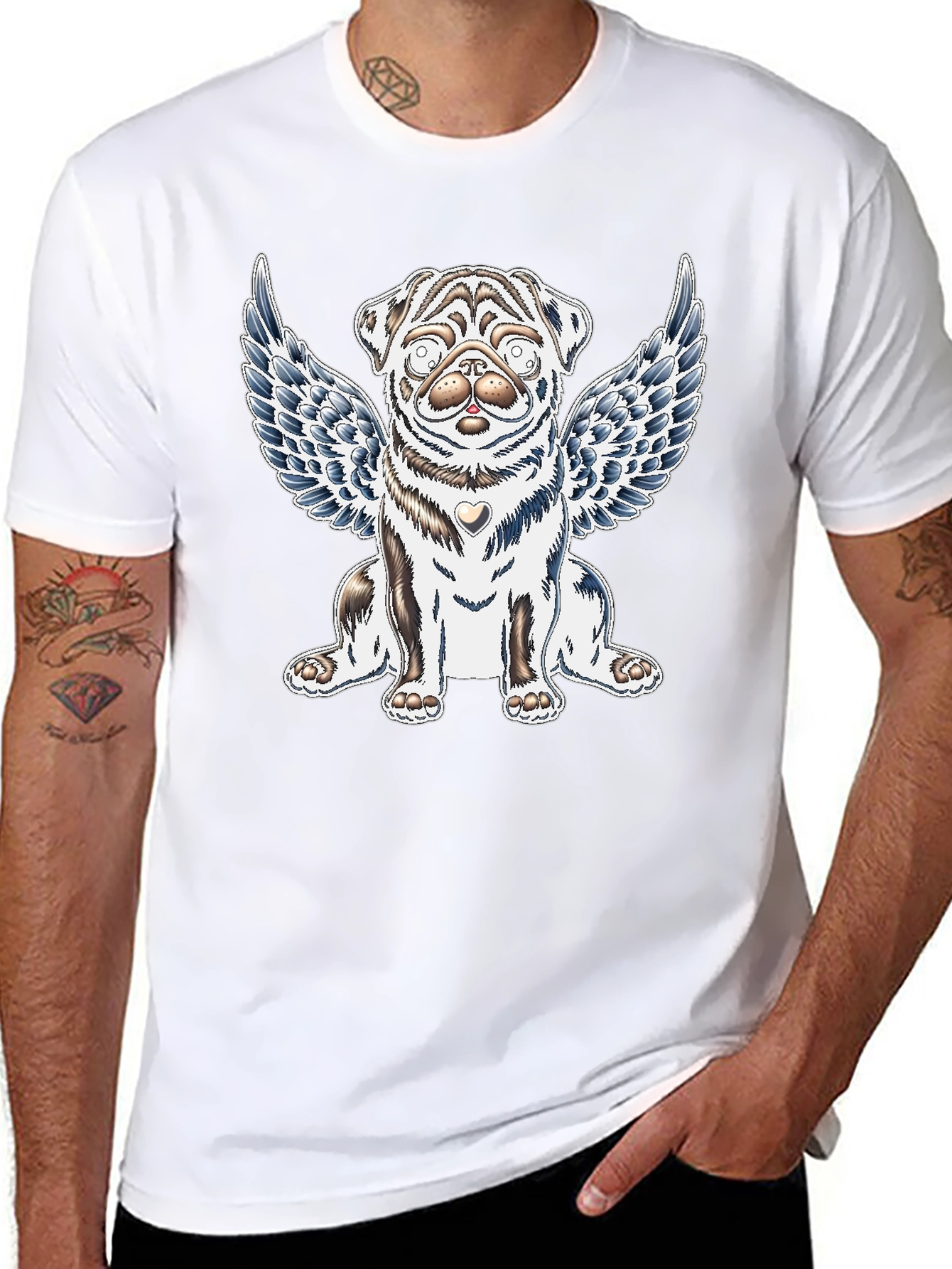 Angel Pug Graphic Tee - Comfort Fit