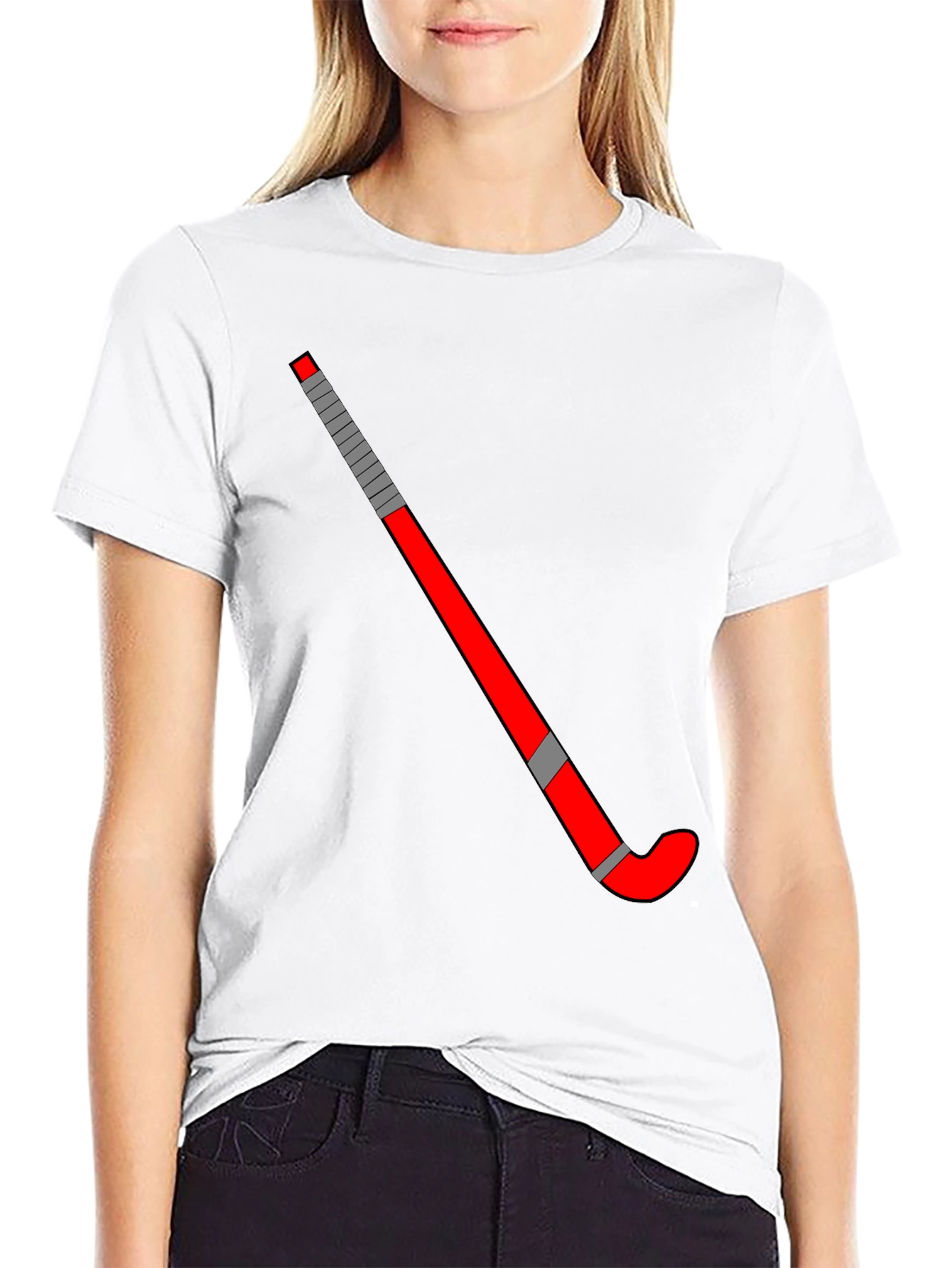 Hockey Stick Graphic Tee - Black Casual Shirt