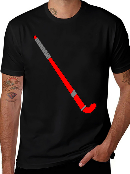Hockey Stick Graphic Tee - Black Casual Shirt