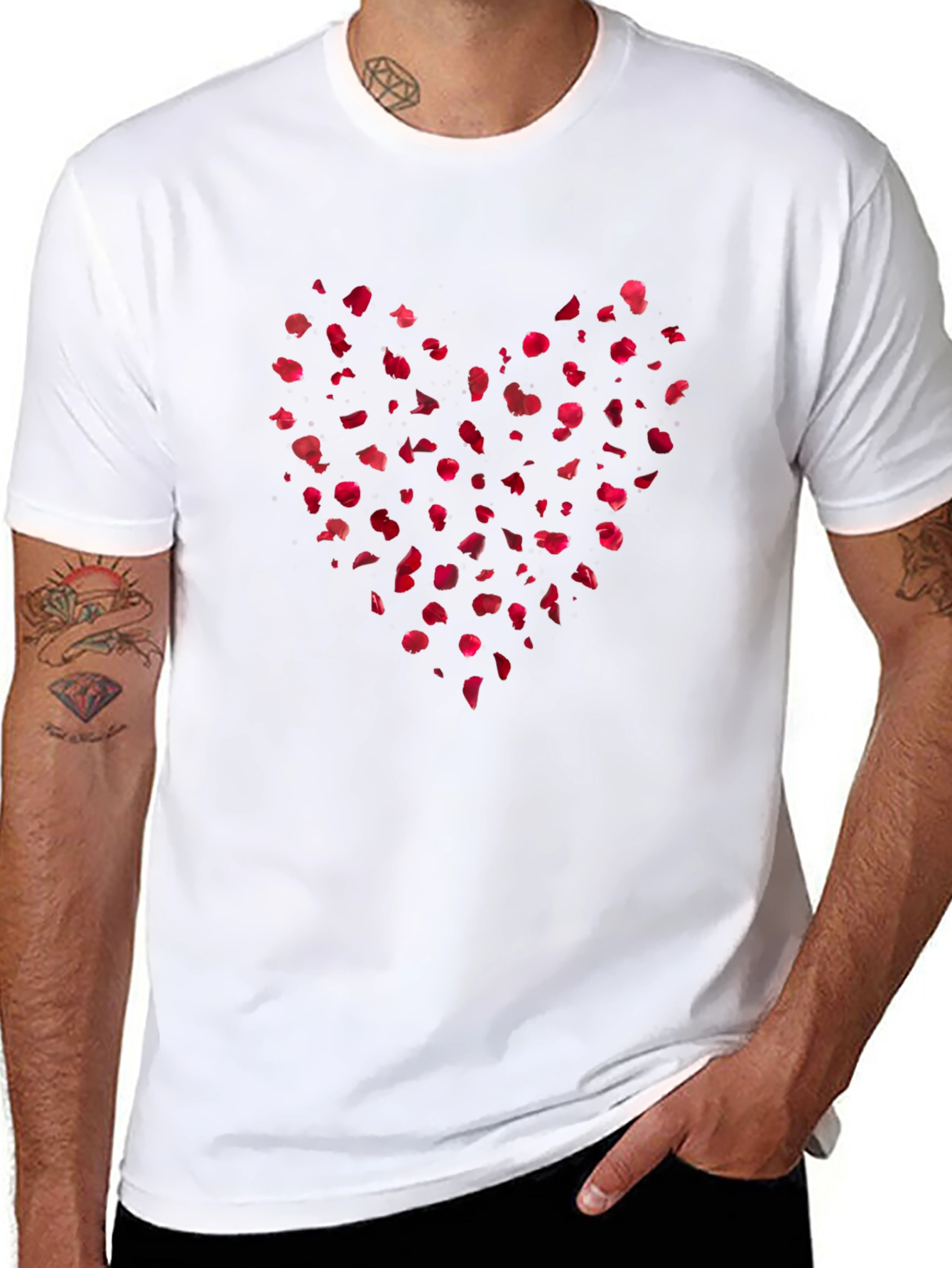 Heart Petals Graphic Tee - Soft Cotton Blend