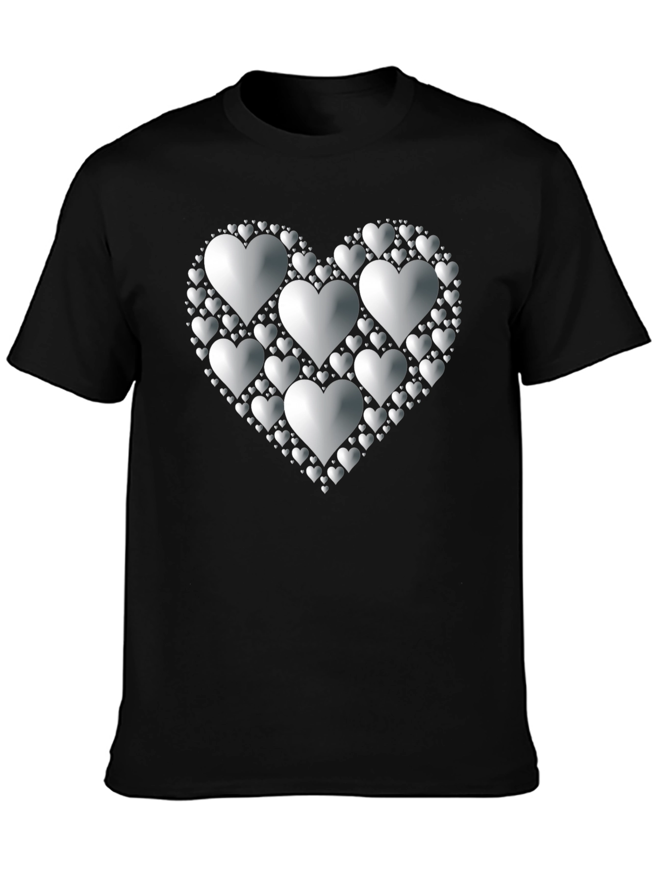 Heart of Hearts Graphic Tee - Black Cotton Blend