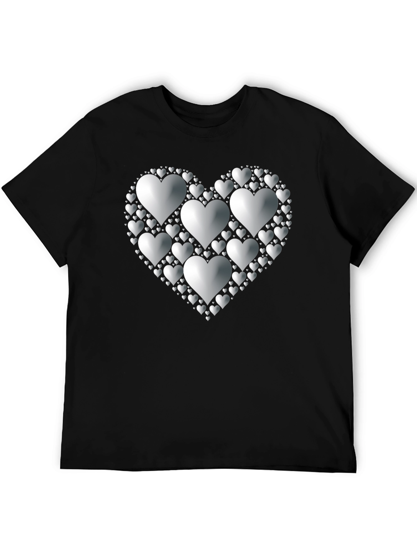Heart of Hearts Graphic Tee - Black Cotton Blend