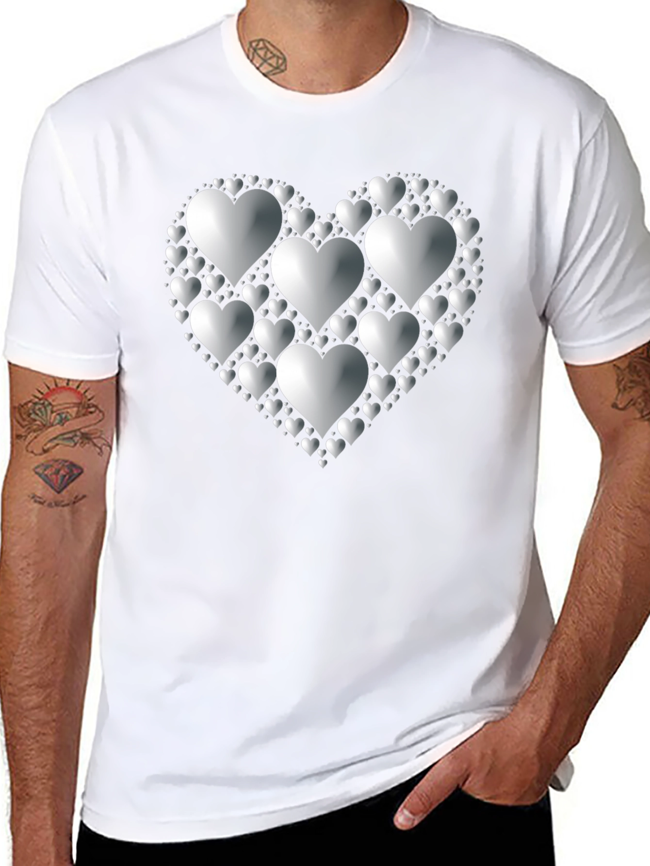 Heart of Hearts Graphic Tee - Black Cotton Blend