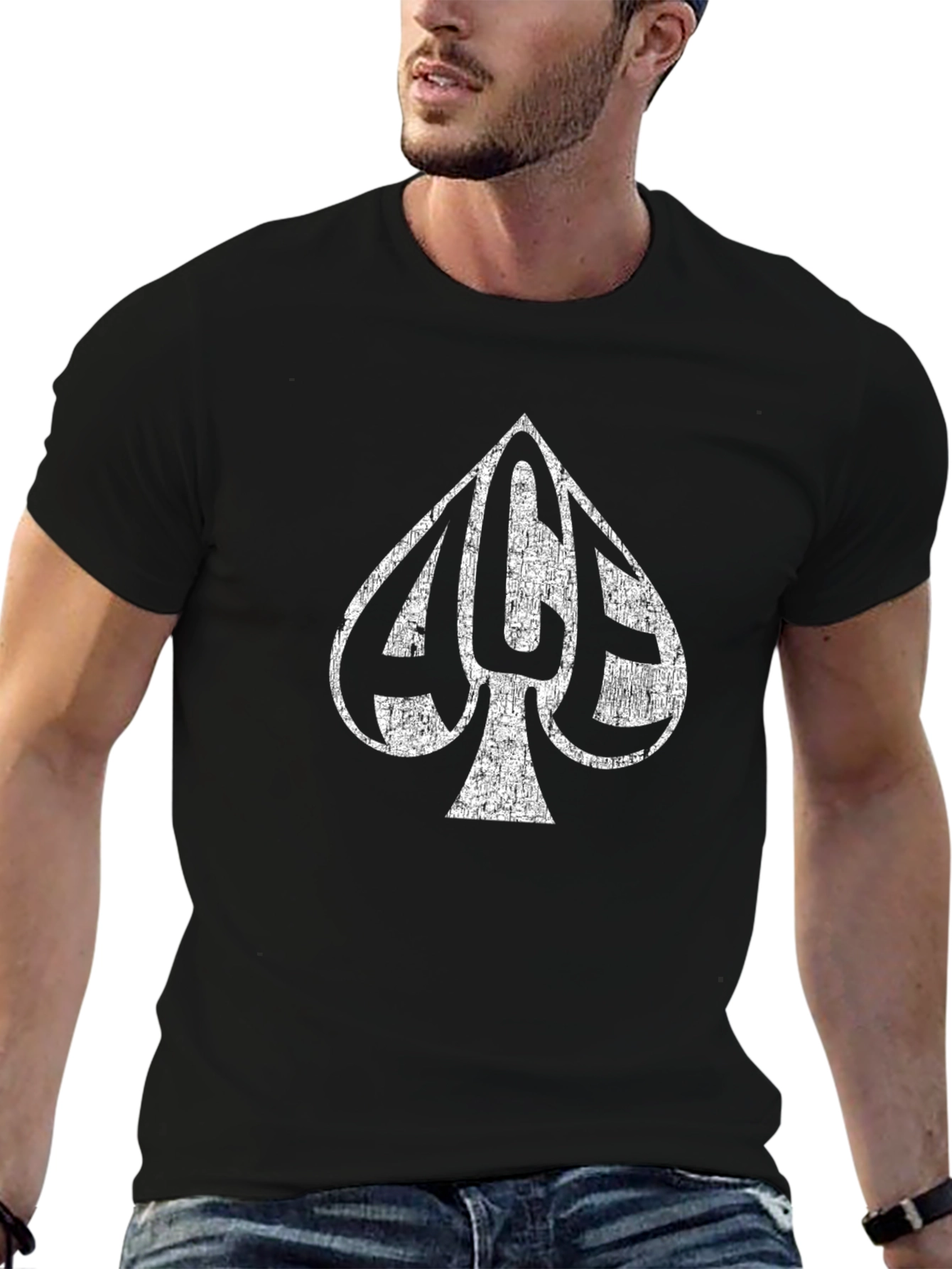 Ace of Spades Graphic T-Shirt - Distressed Print