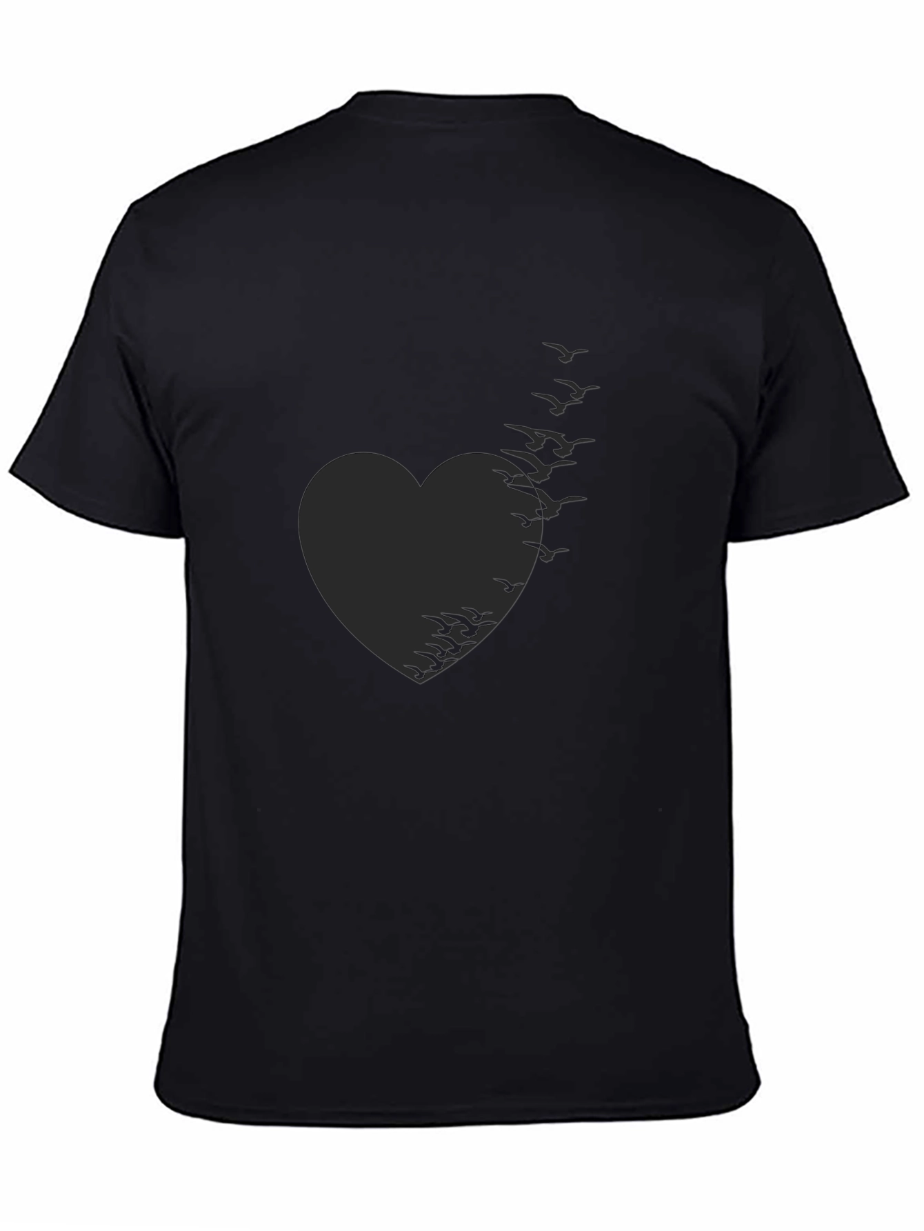 Heart of Birds Black T-Shirt - Unique Graphic Tee
