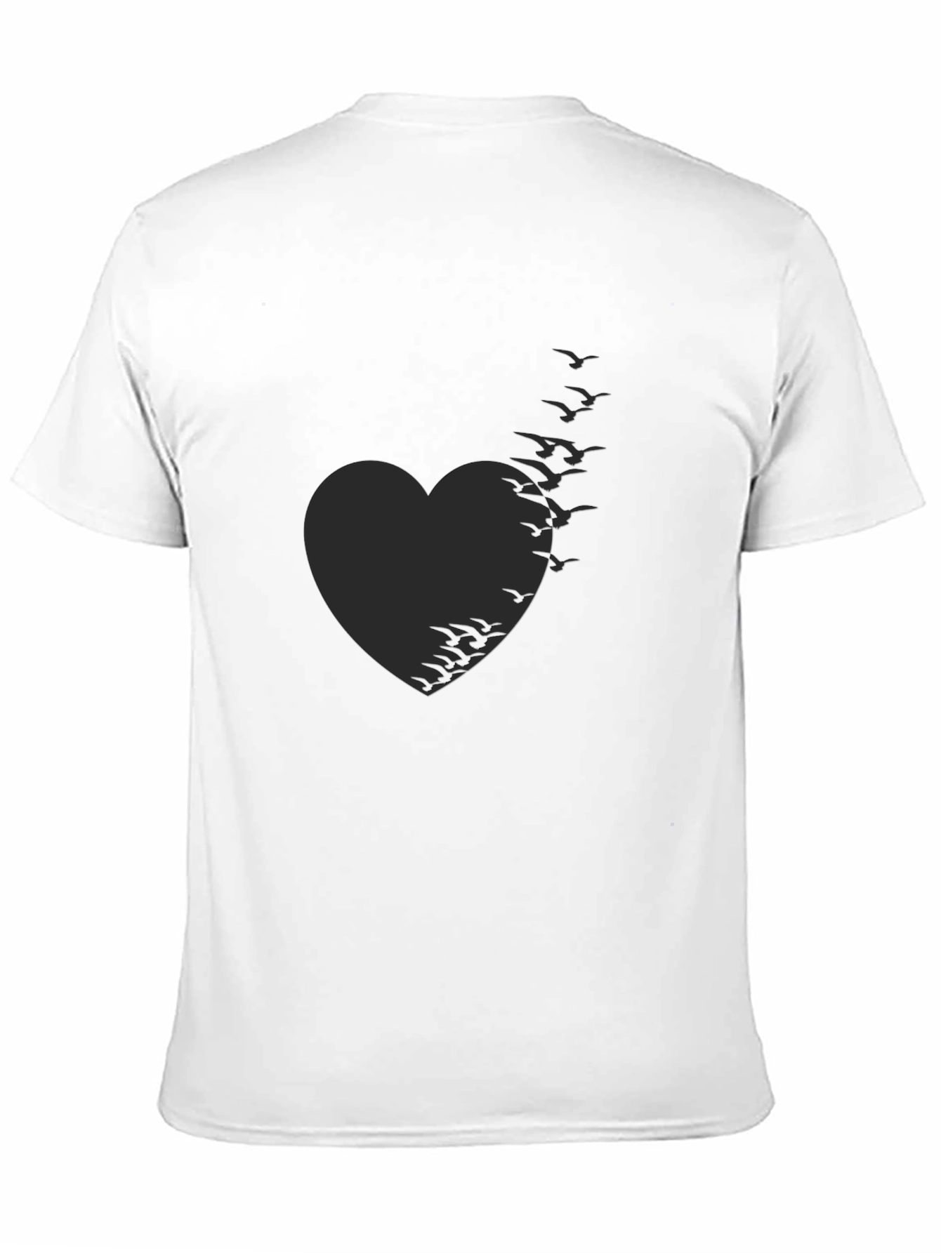 Heart of Birds Black T-Shirt - Unique Graphic Tee