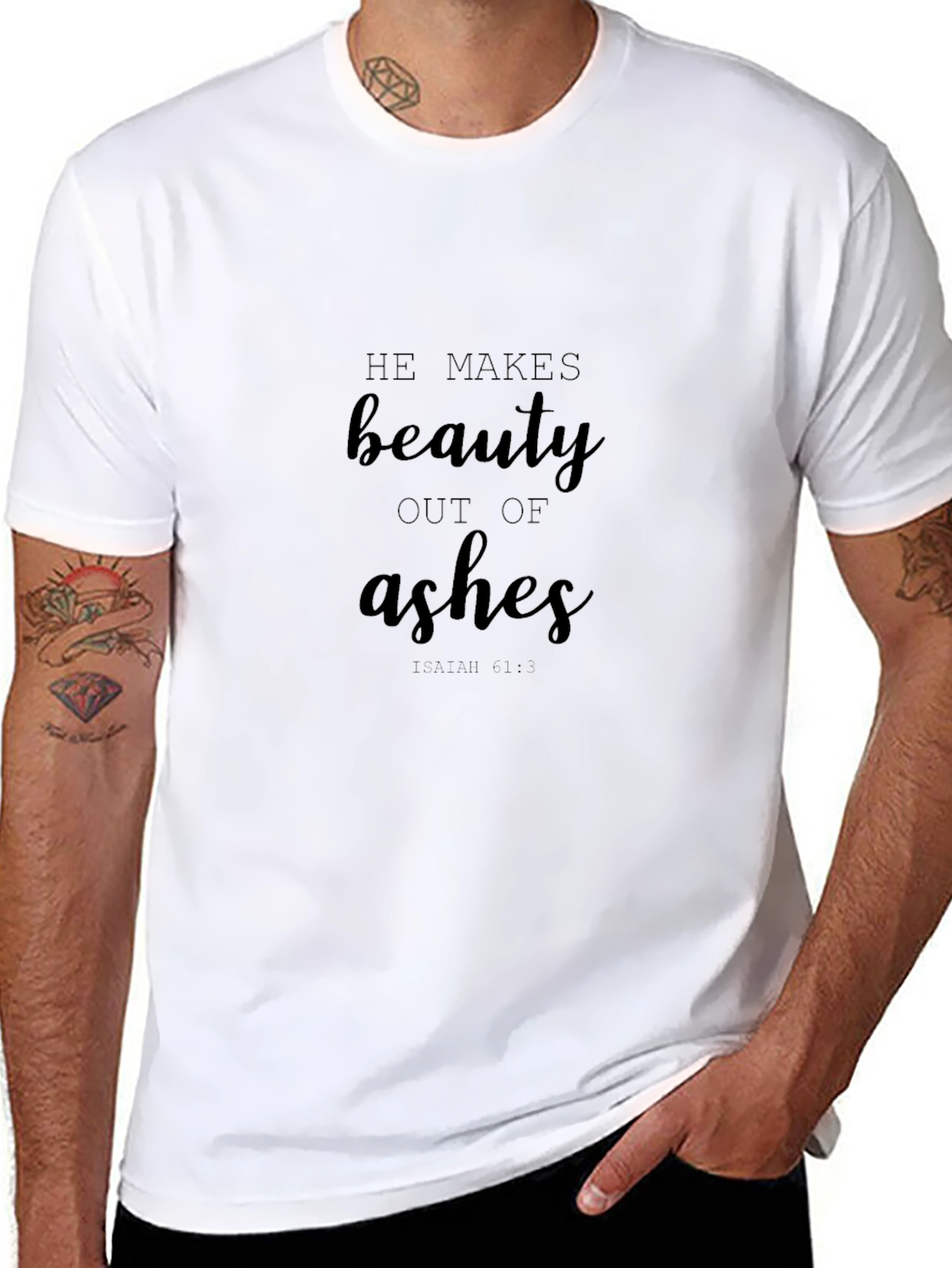 He Makes Beauty Out of Ashes Black Tee