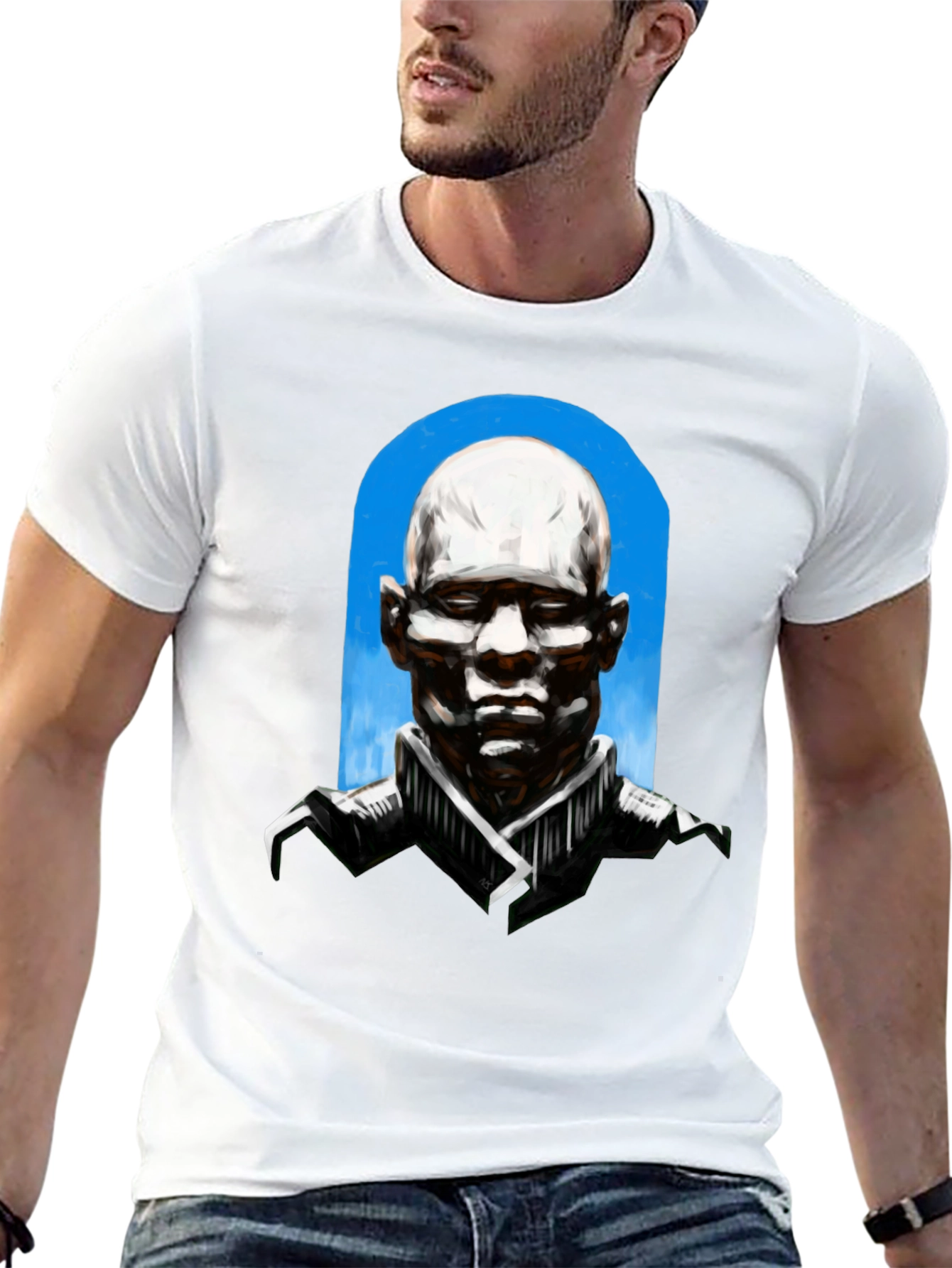 Abstract Bald Man Graphic T-Shirt