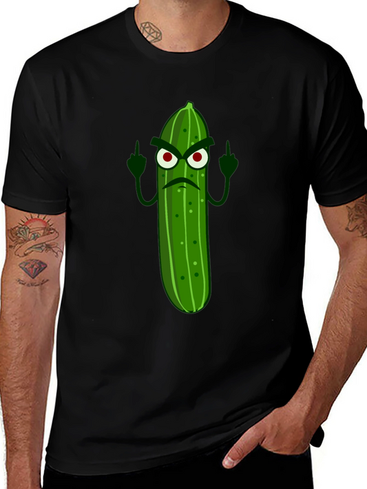 Angry Pickle Middle Finger Graphic Tee - Black