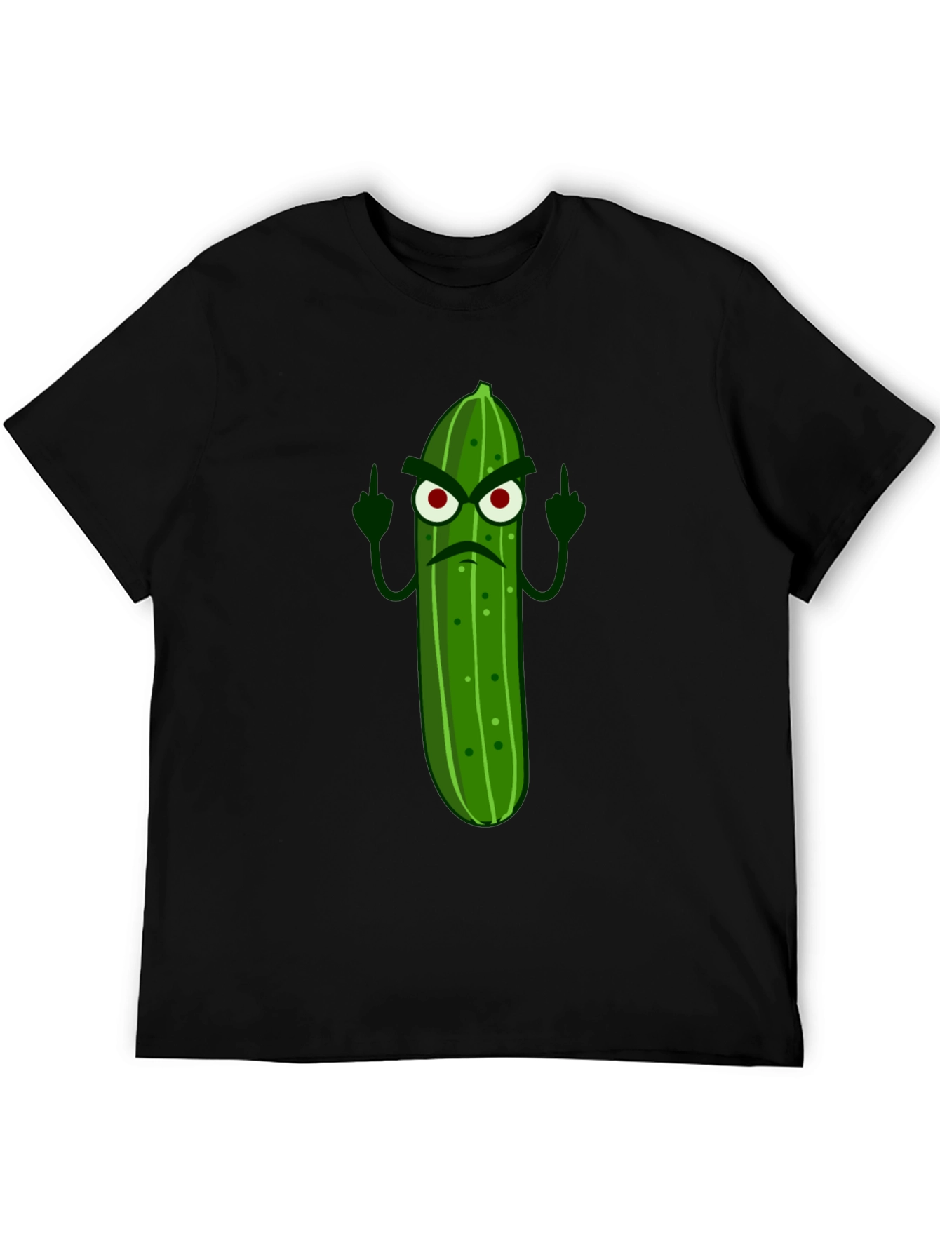 Angry Pickle Middle Finger Graphic Tee - Black