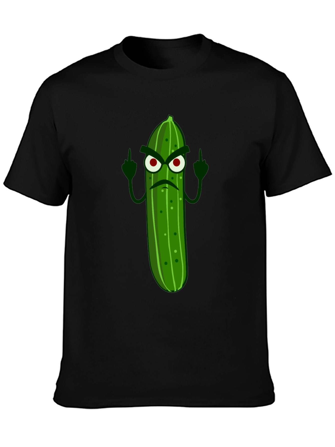 Angry Pickle Middle Finger Graphic Tee - Black