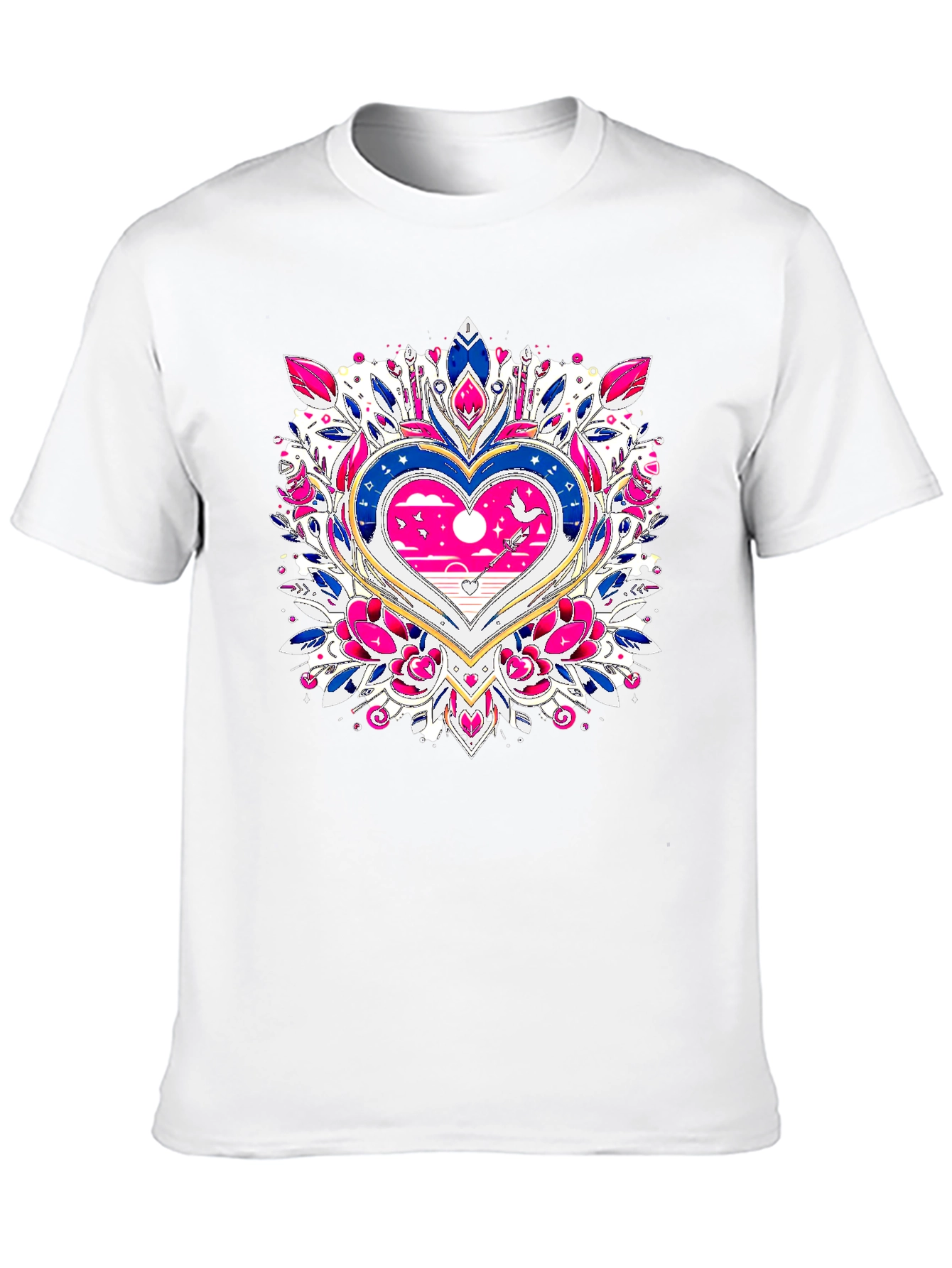 Heart Mandala Graphic Tee - Black T-Shirt