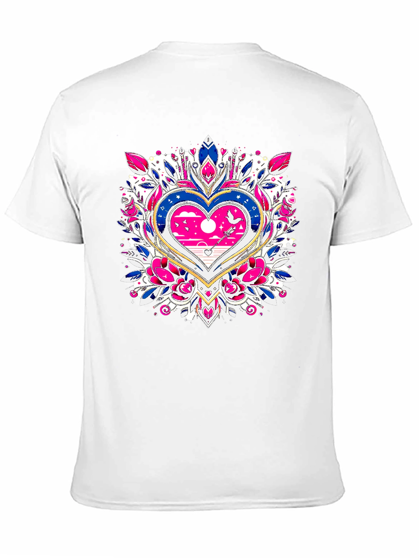 Heart Mandala Graphic Tee - Black T-Shirt