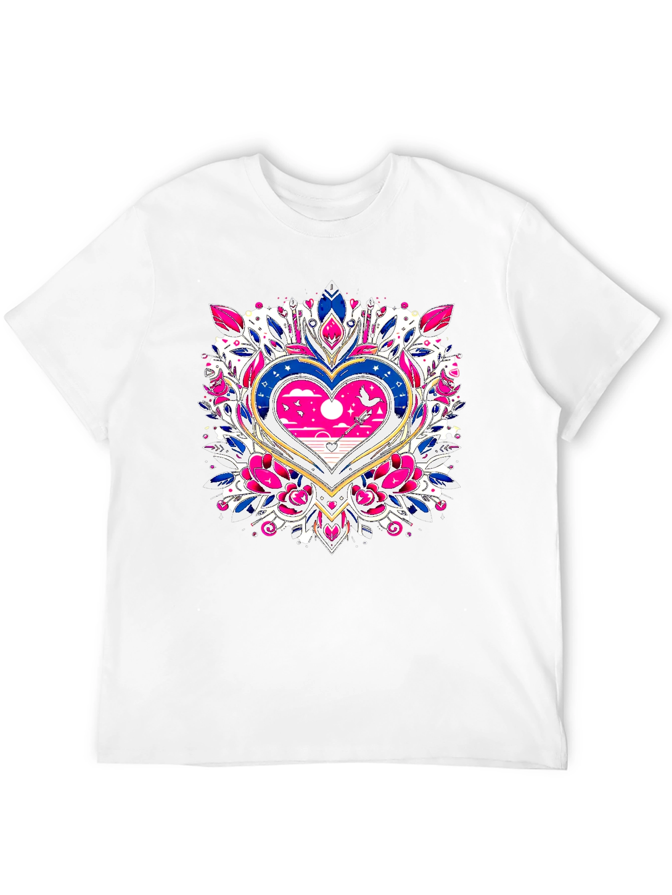 Heart Mandala Graphic Tee - Black T-Shirt